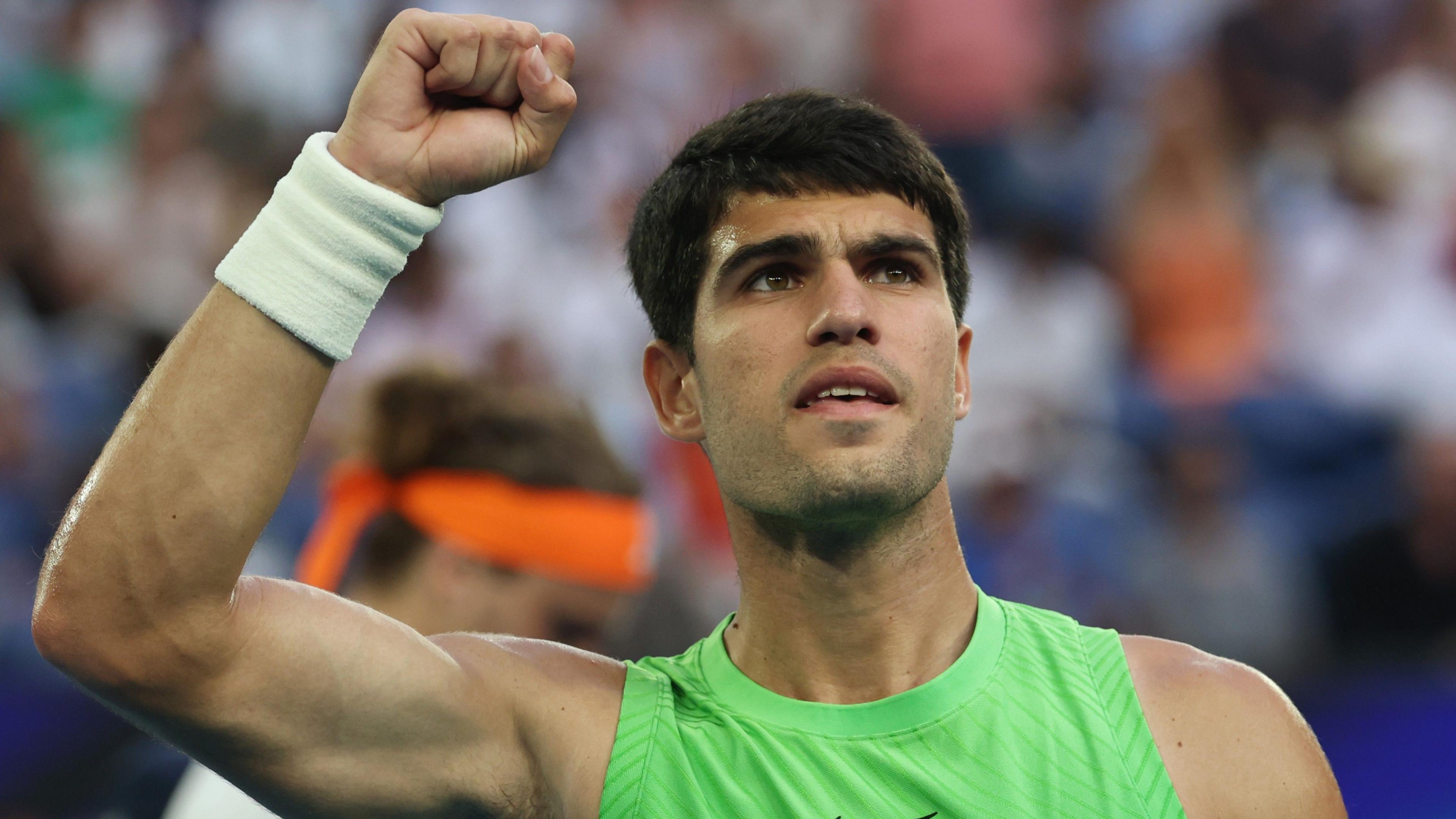 Carlos Alcaraz celebrates