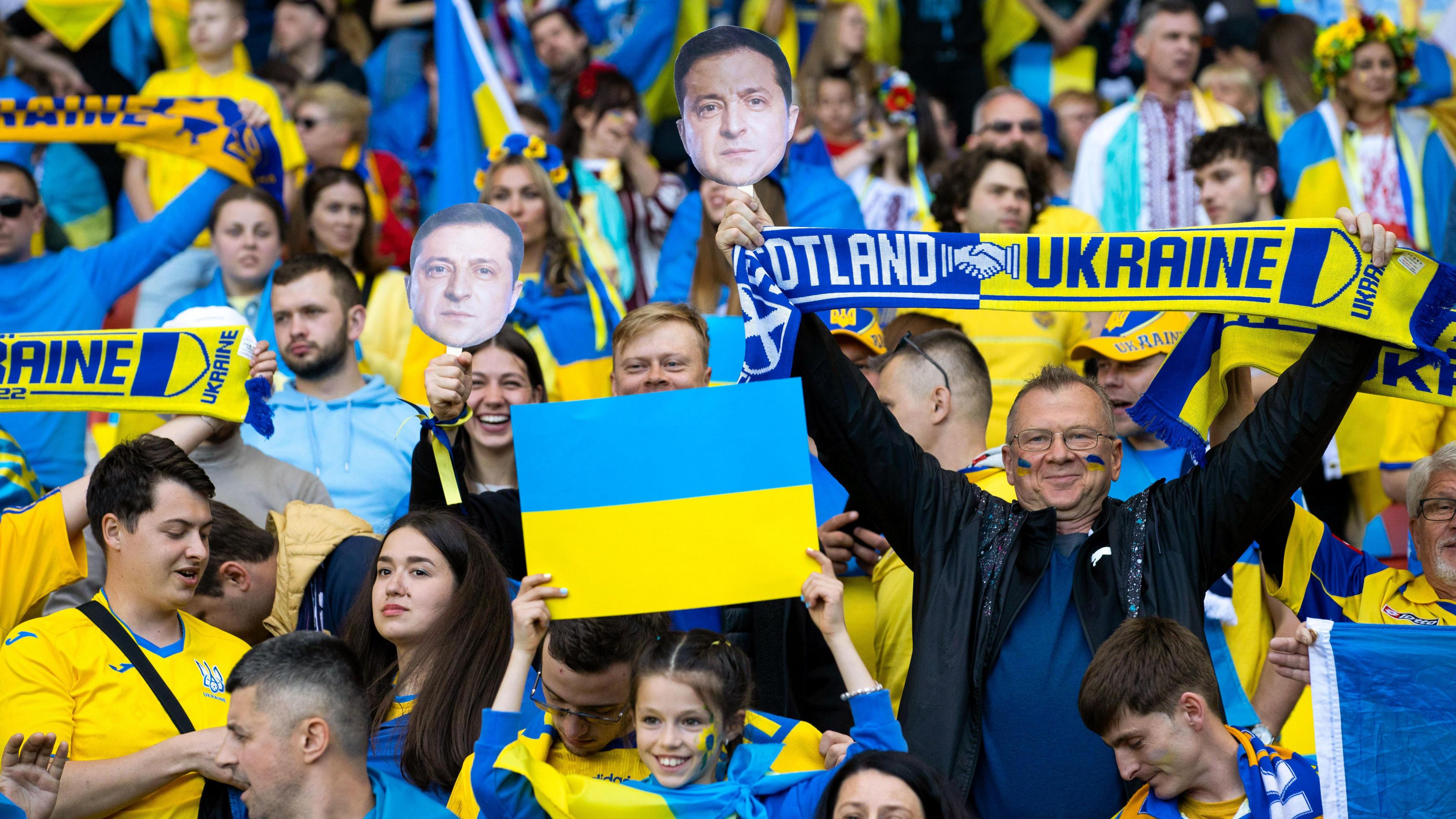 Ukraine fans at Hampden
