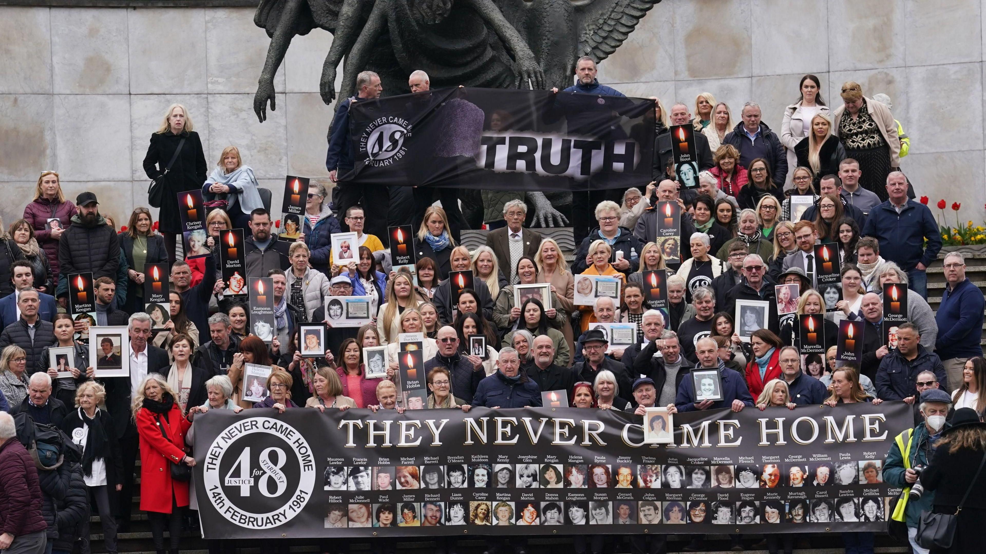 Stardust fire survivors and victims' relatives in Dublin