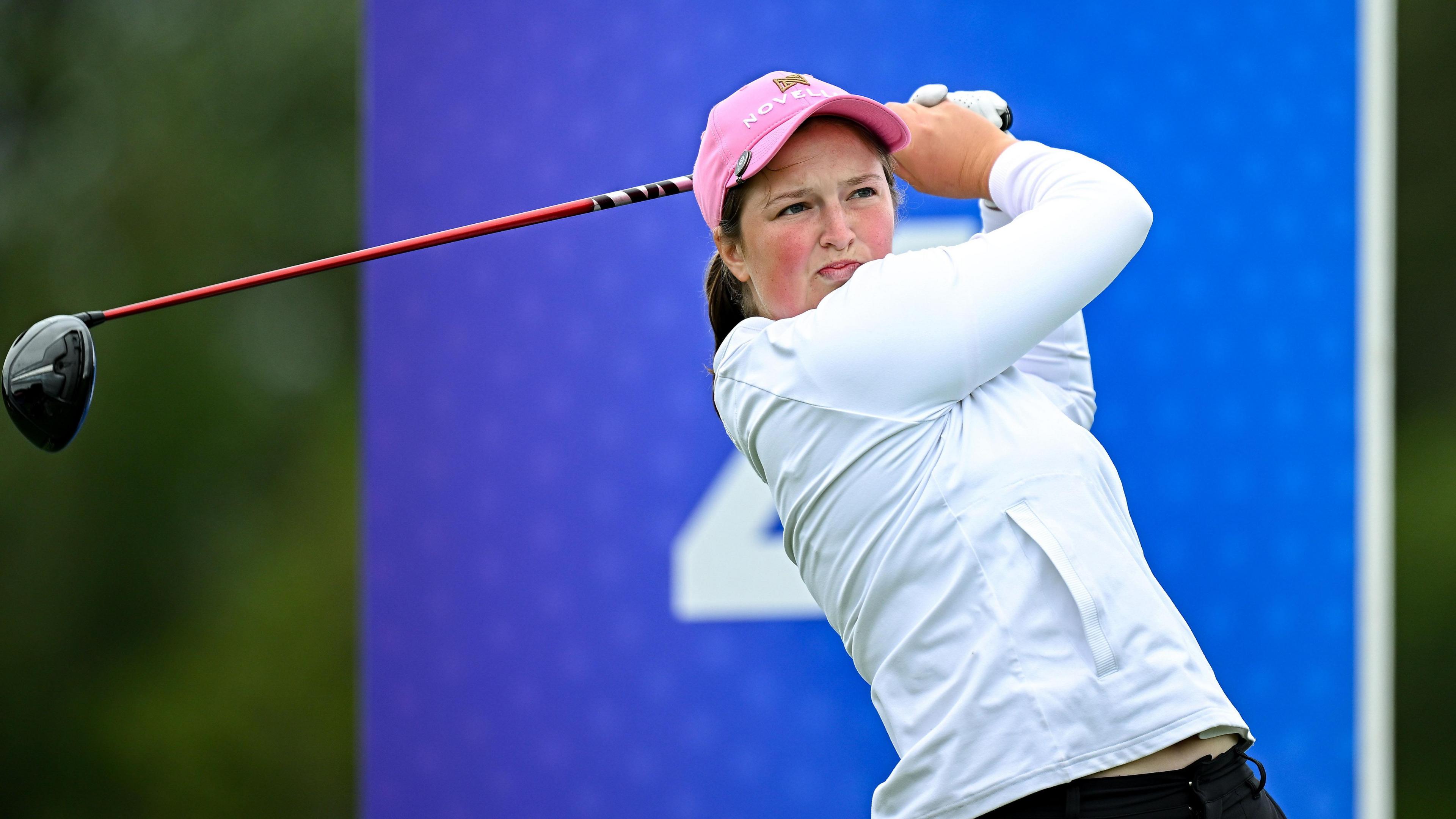 Lottie Woad hits a tee shot during the second round of the Women's Irish Open at Carton House