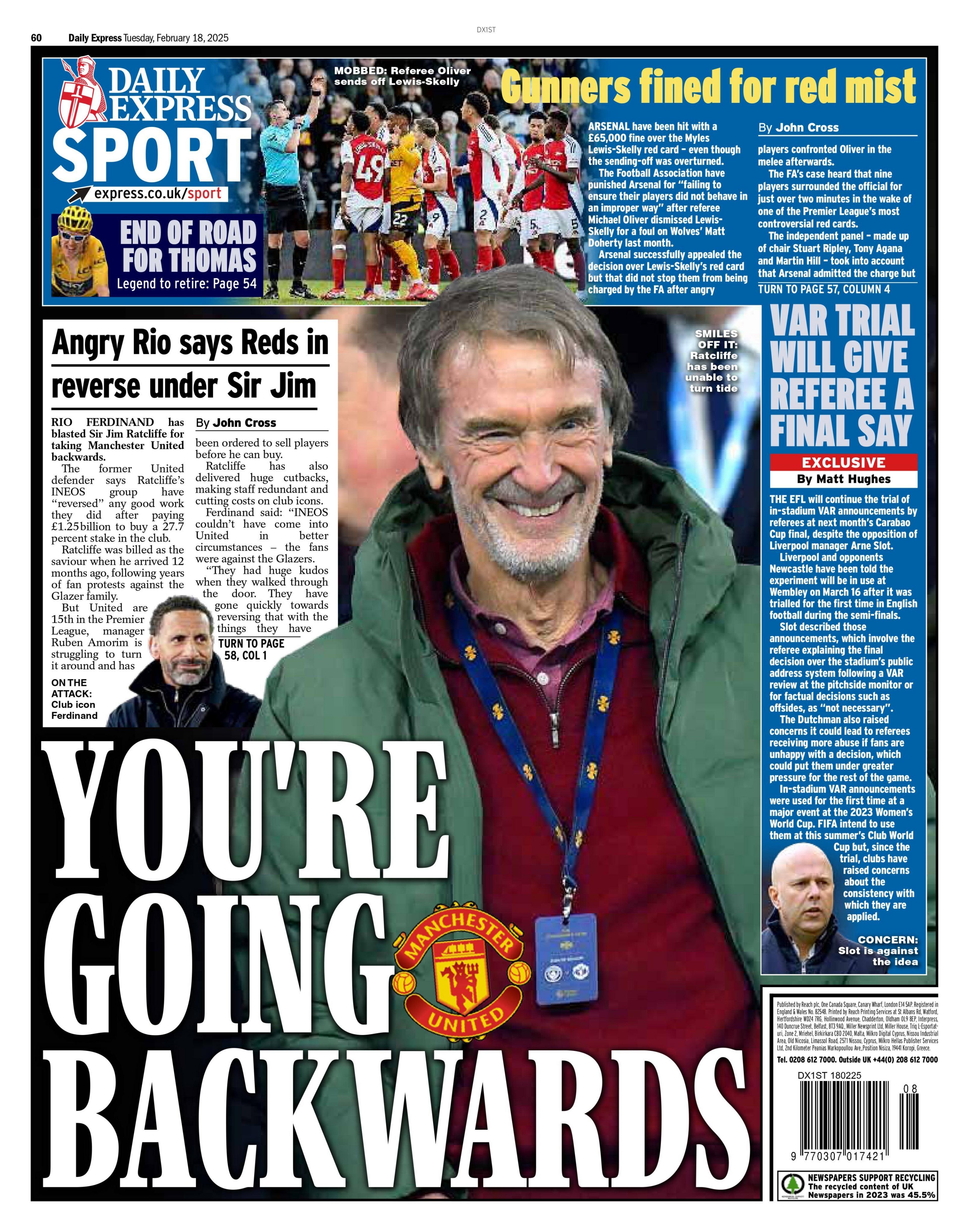 Daily Express back page