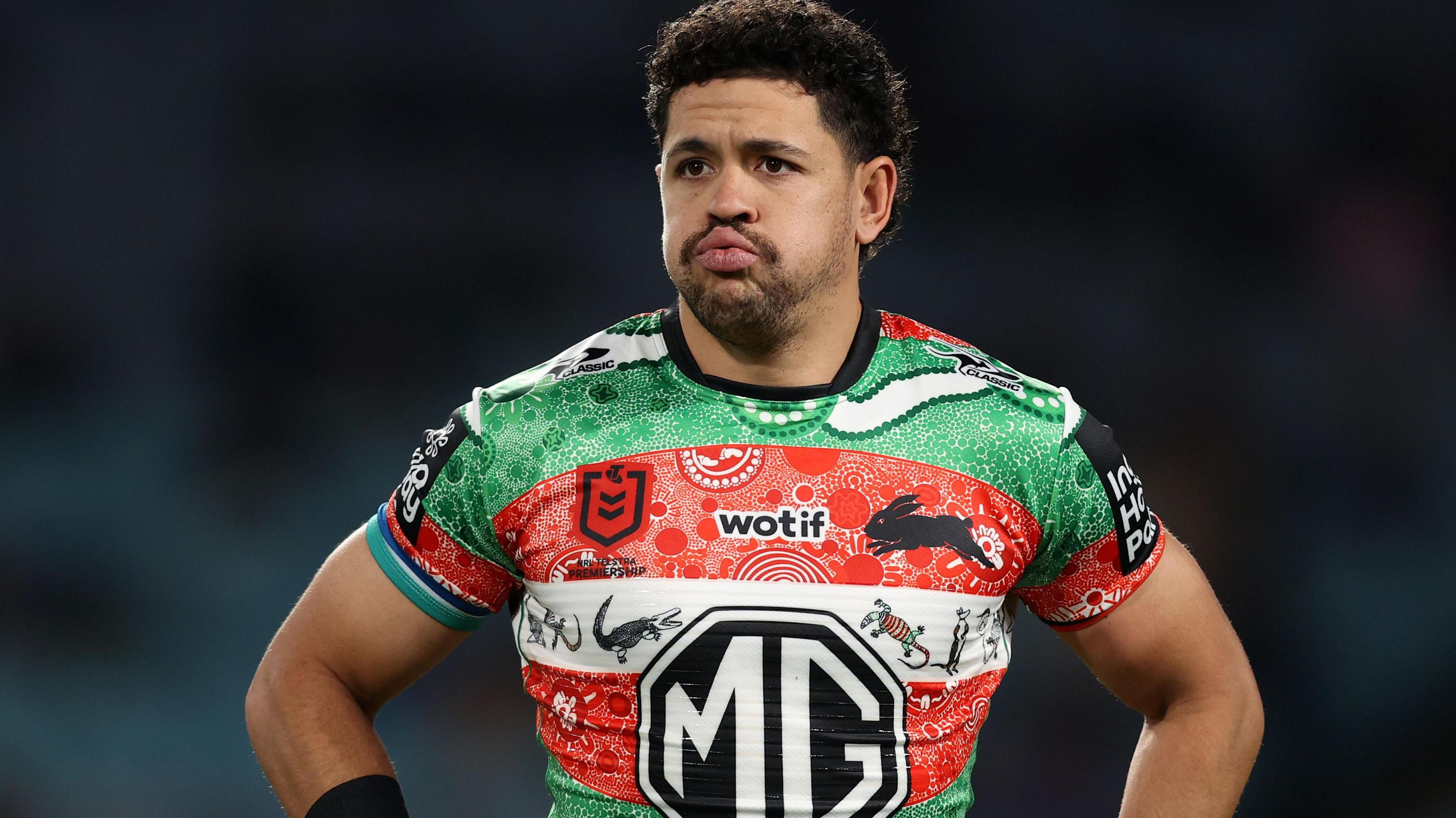 Jacob Gagai in action for South Sydney Rabbitohs