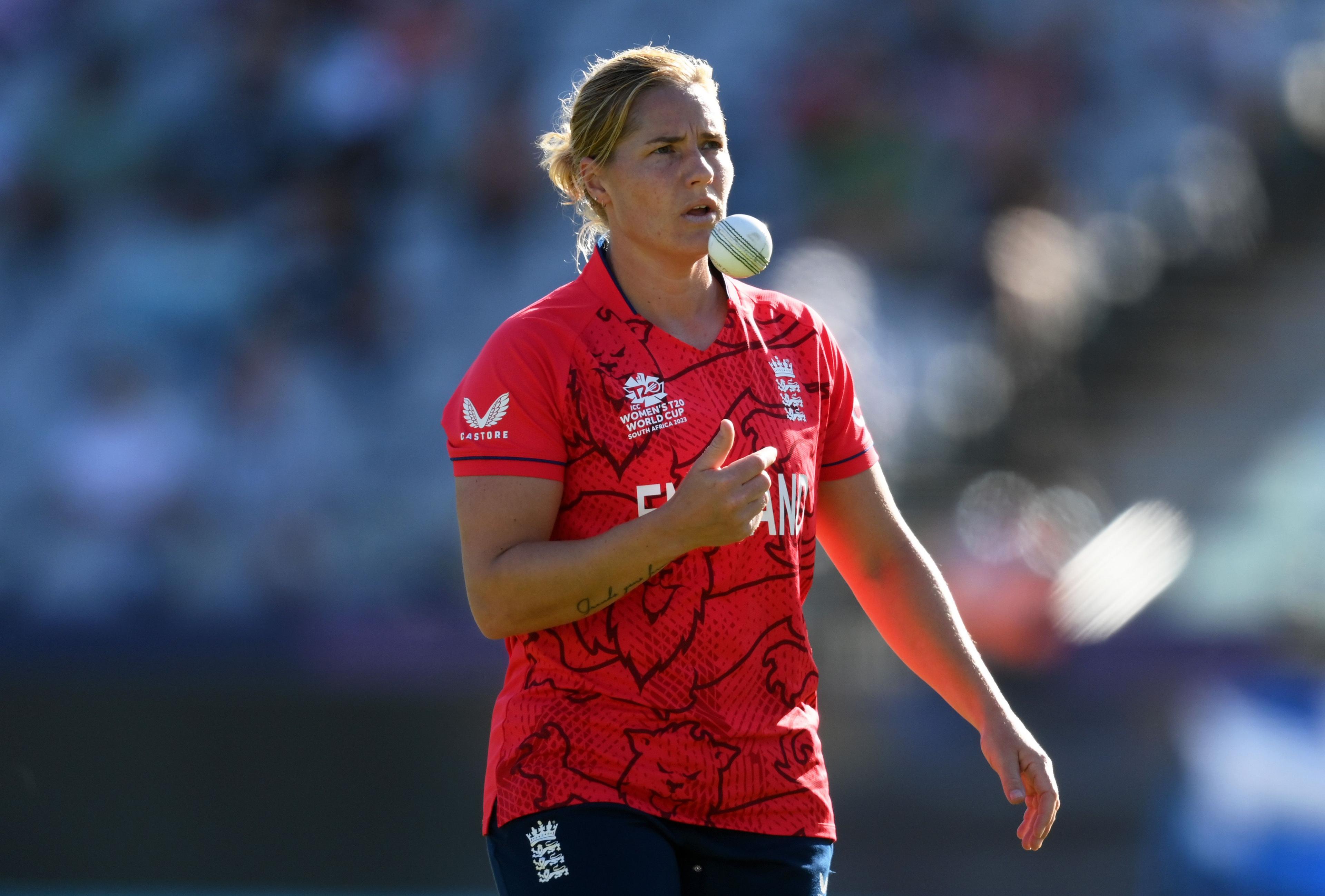 Katherine Sciver-Brunt in action for England