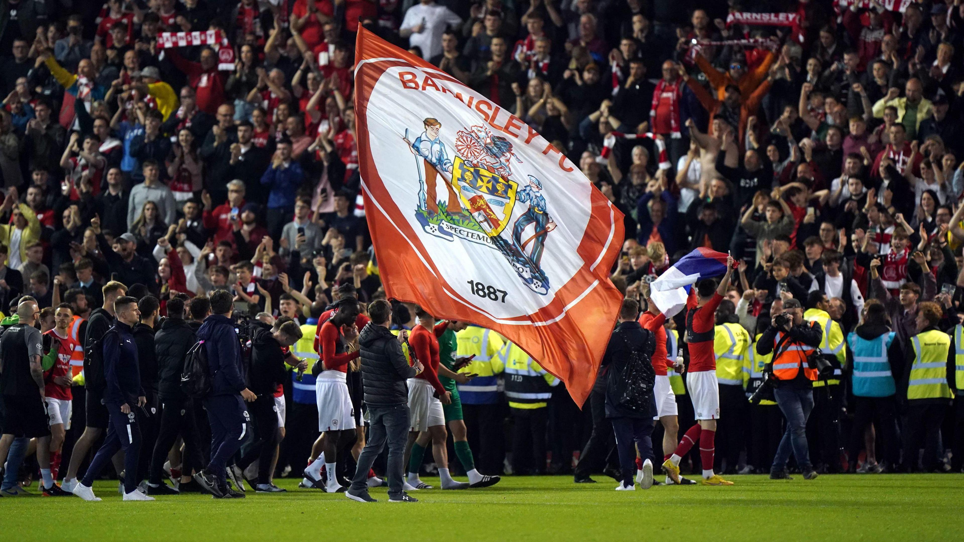 Fans at Oakwell Stadium, Barnsley