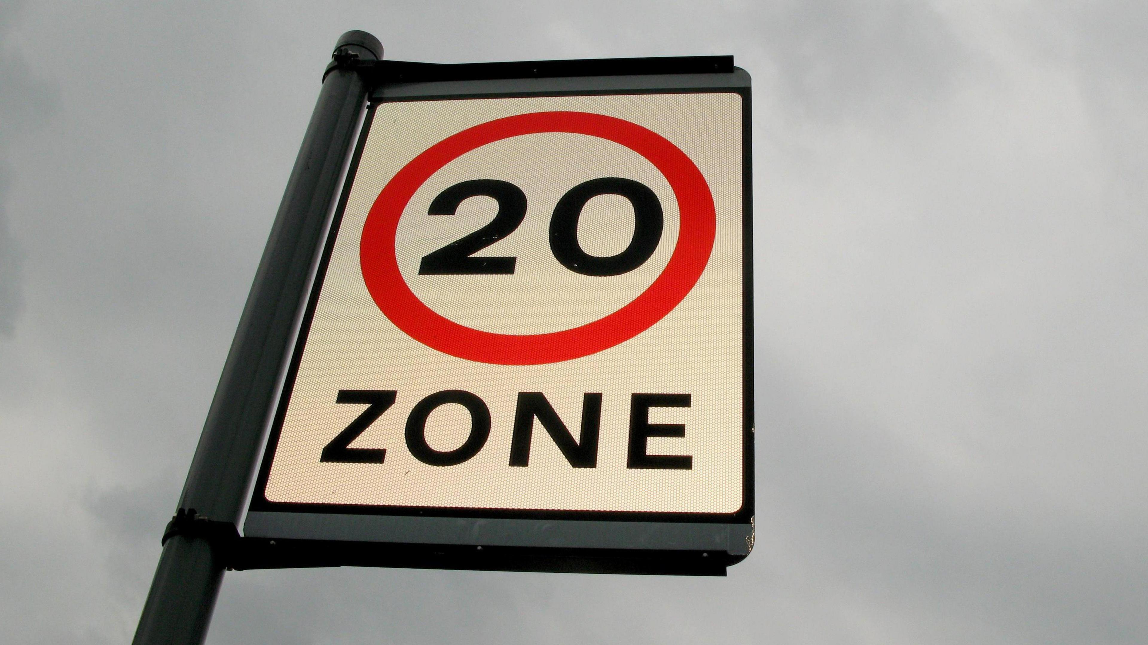 20mph zone road sign