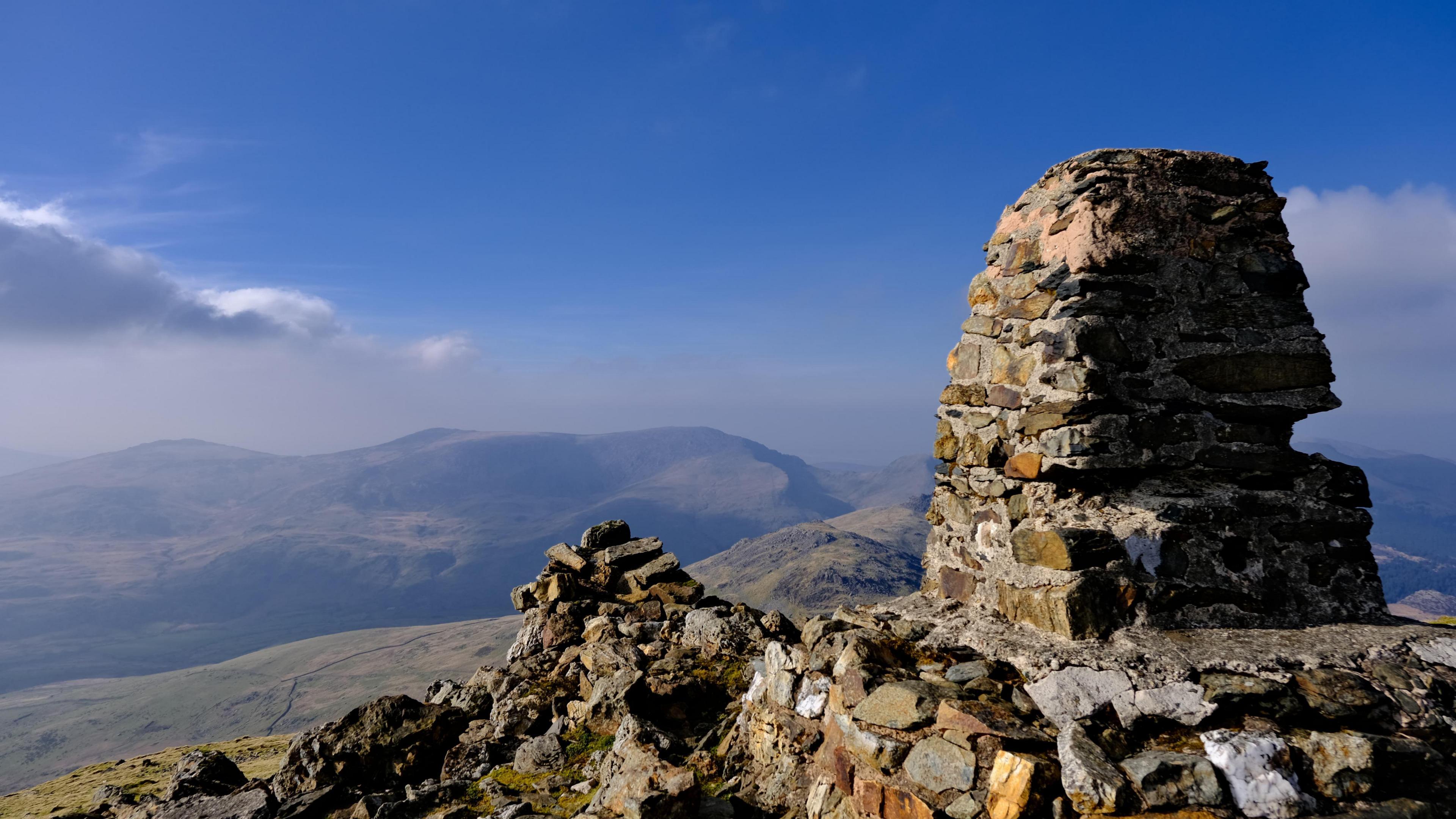 View of mountains from one of Eryri national park's peaks