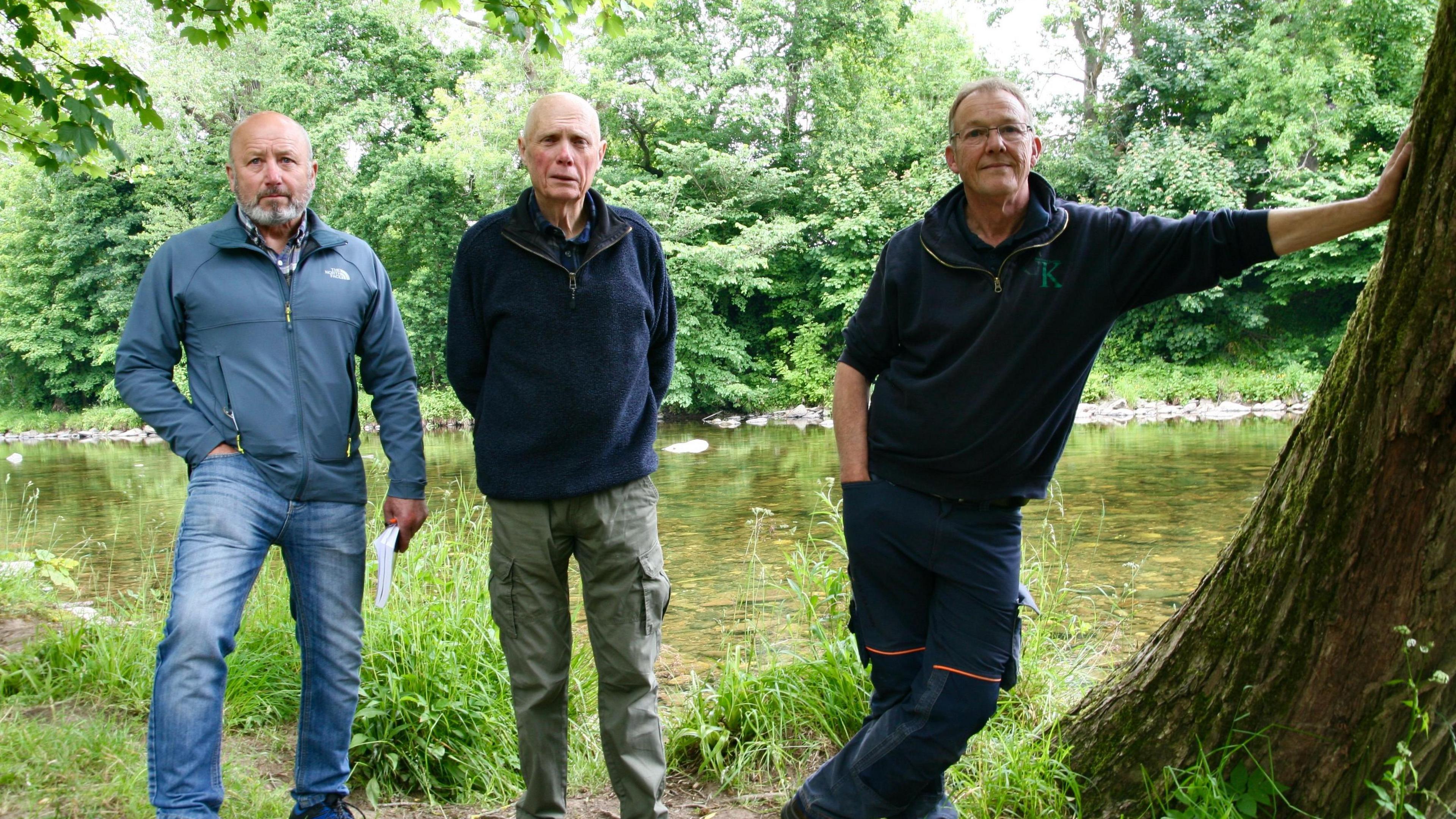 Committee members Peter Lock (left), David Hogg (centre) and River Convener Grant Kellie hope the purchase of Macpherson Fishings leads to salmon recovery