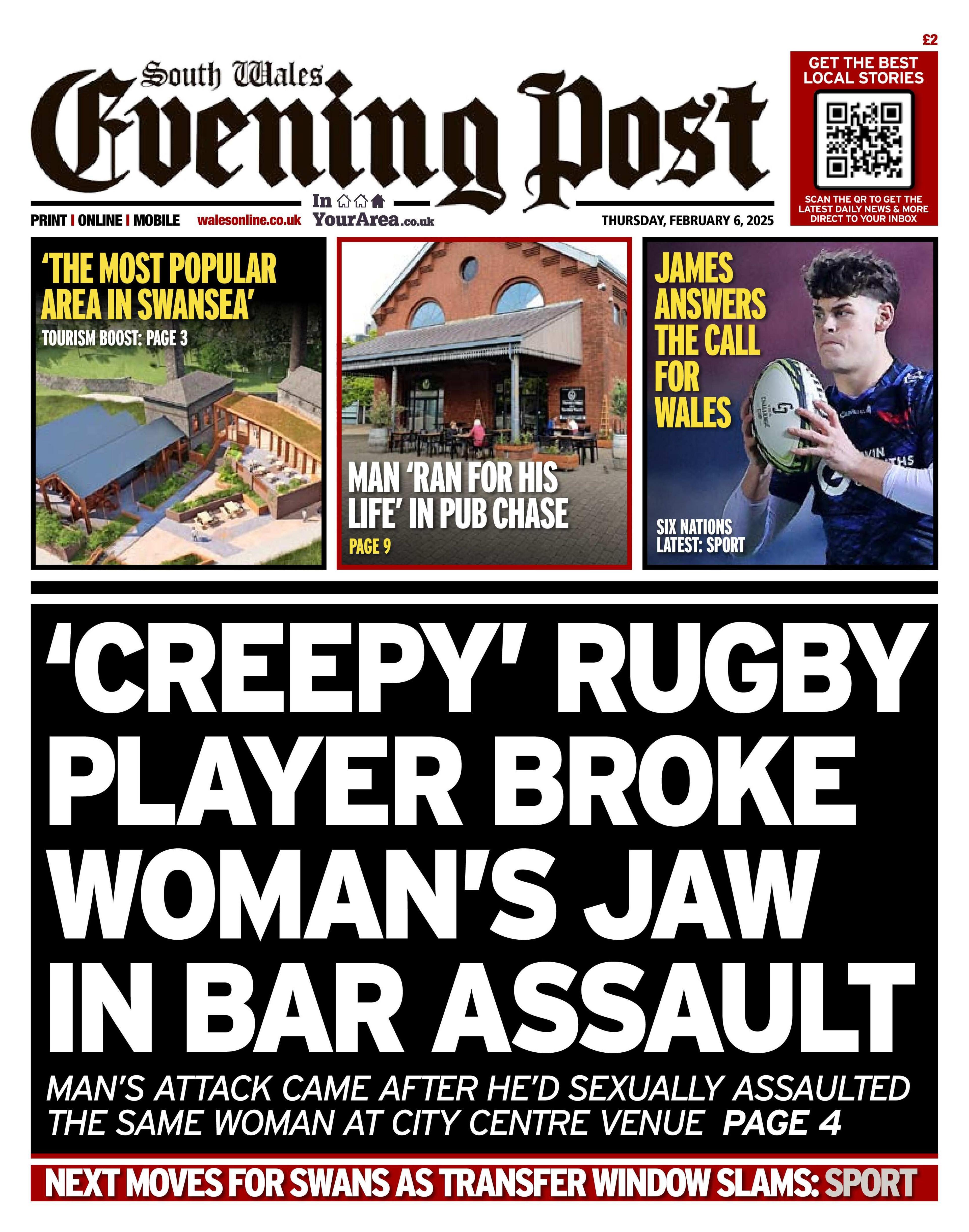 South Wales Evening Post front page 