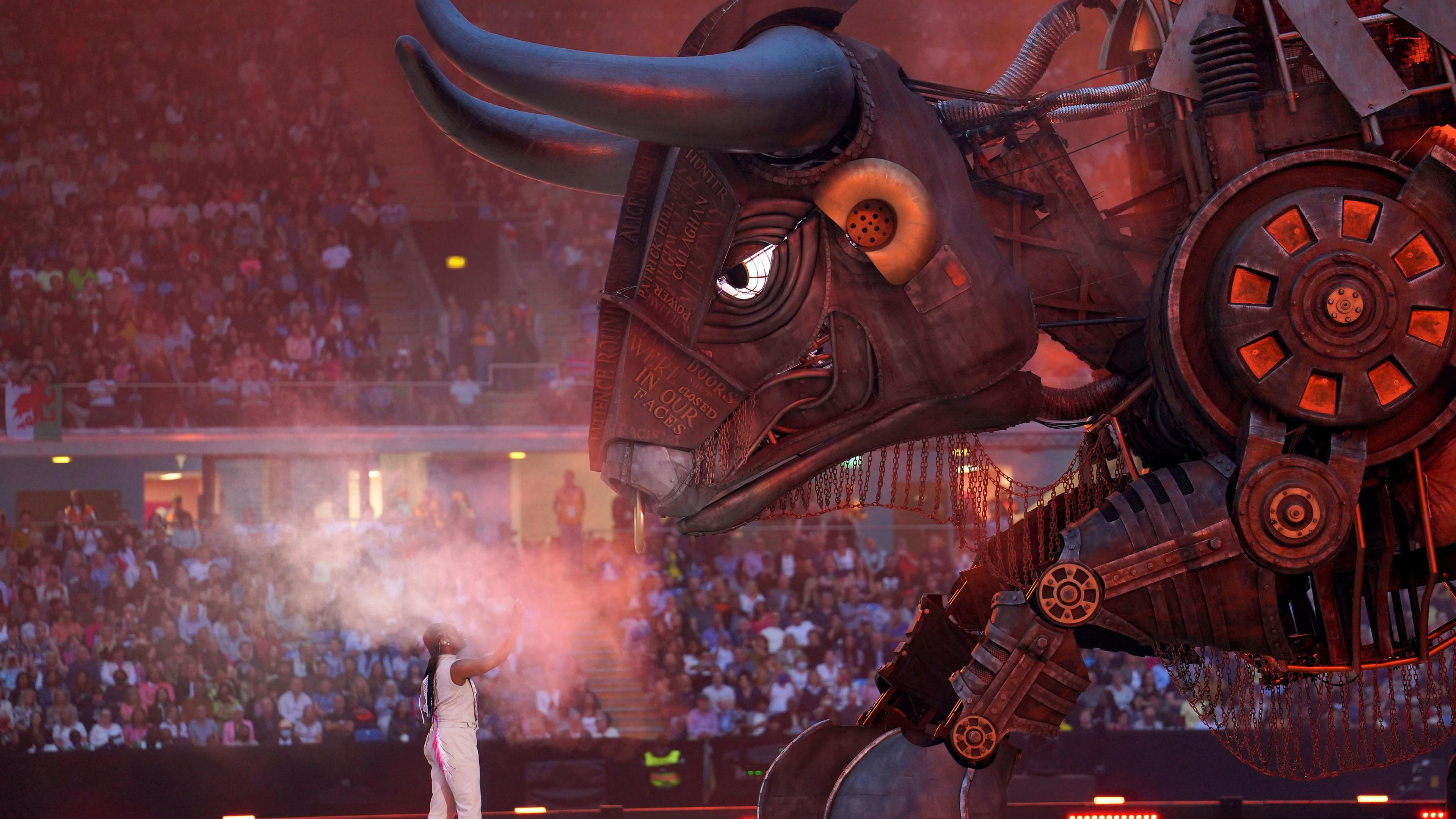 The bull at the Commonwealth Games opening ceremony