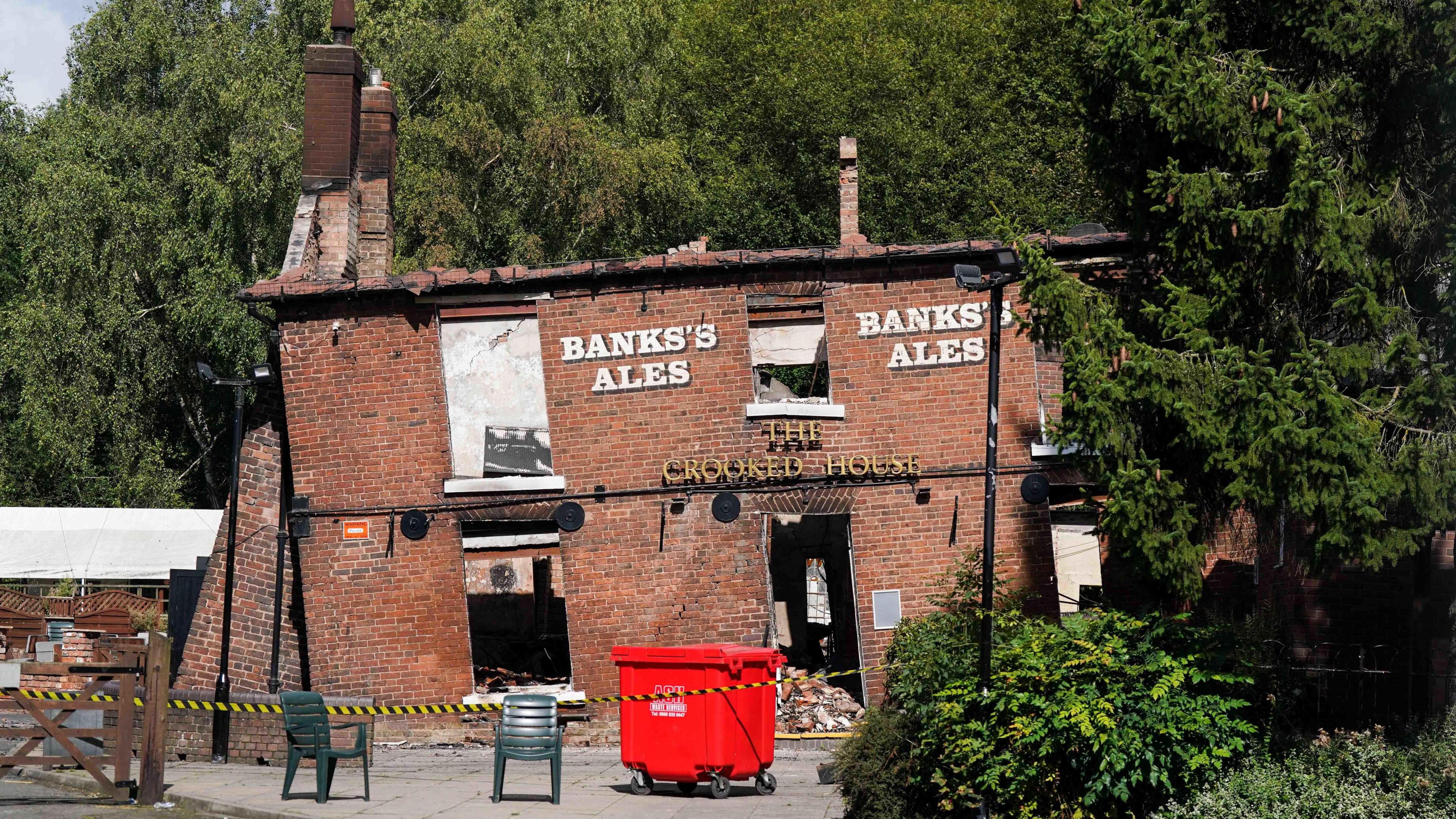 The Crooked House after the fire