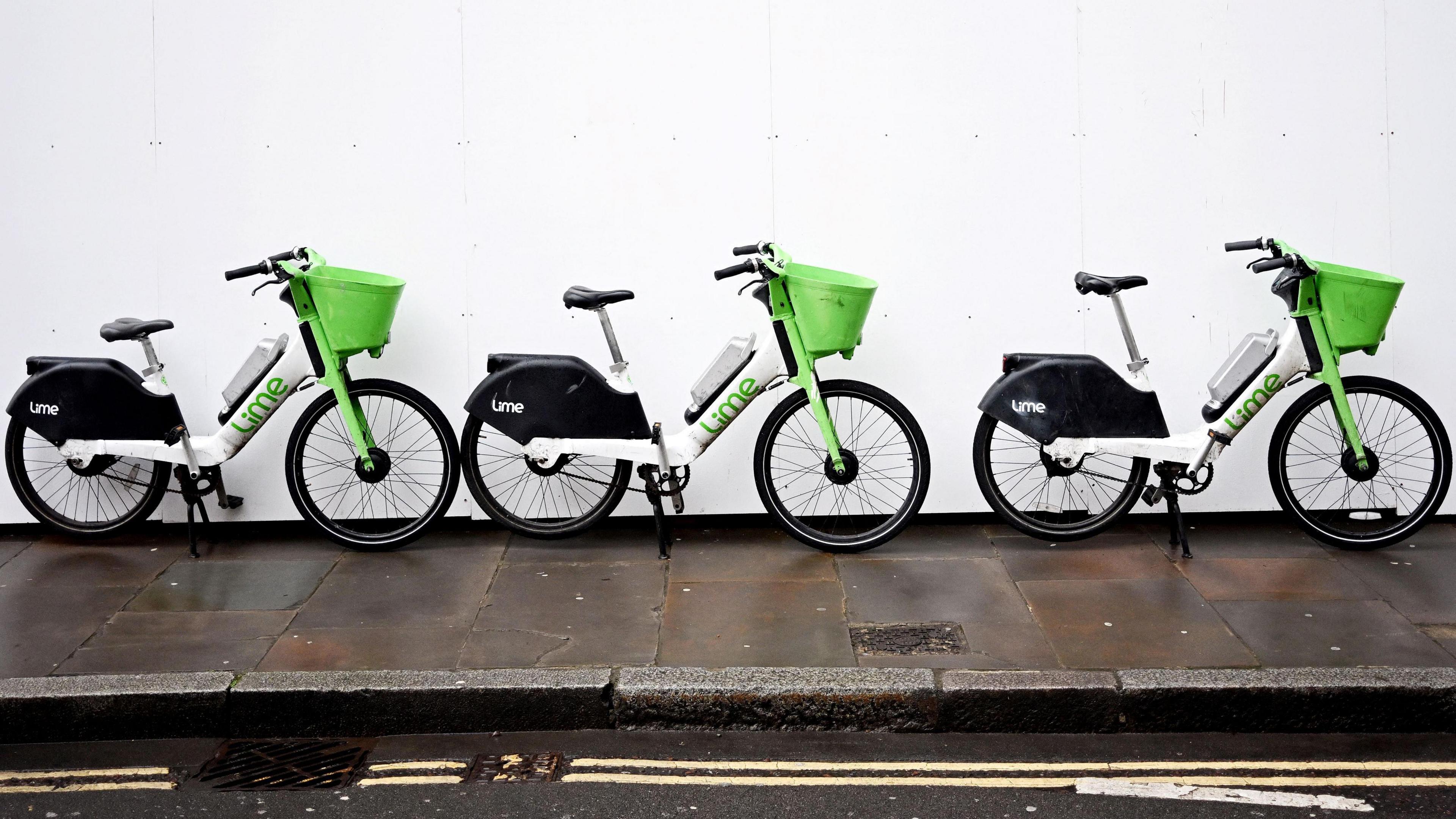 Row of electric bikes