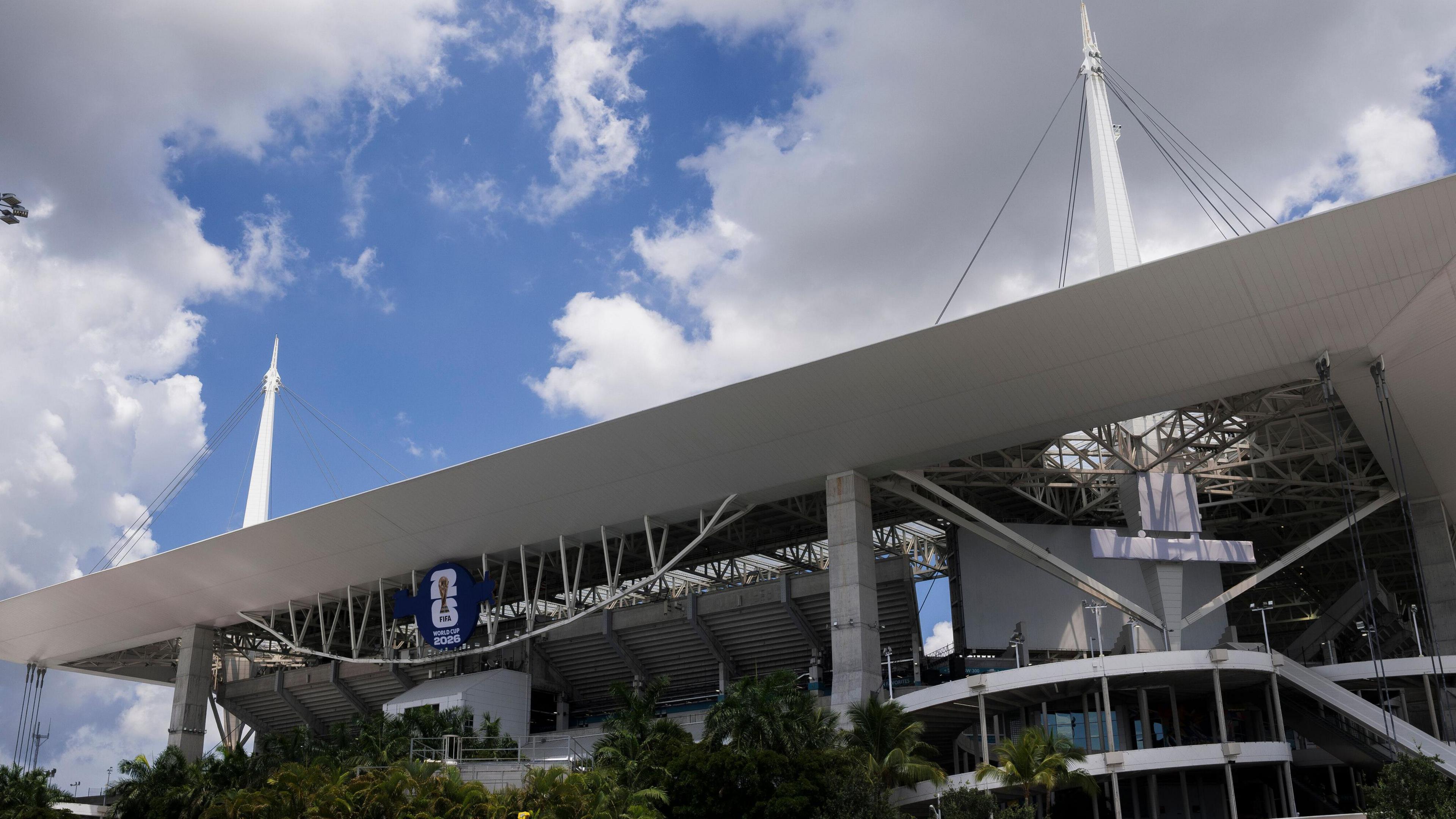 View of Hard Rock Stadium from outside the venue