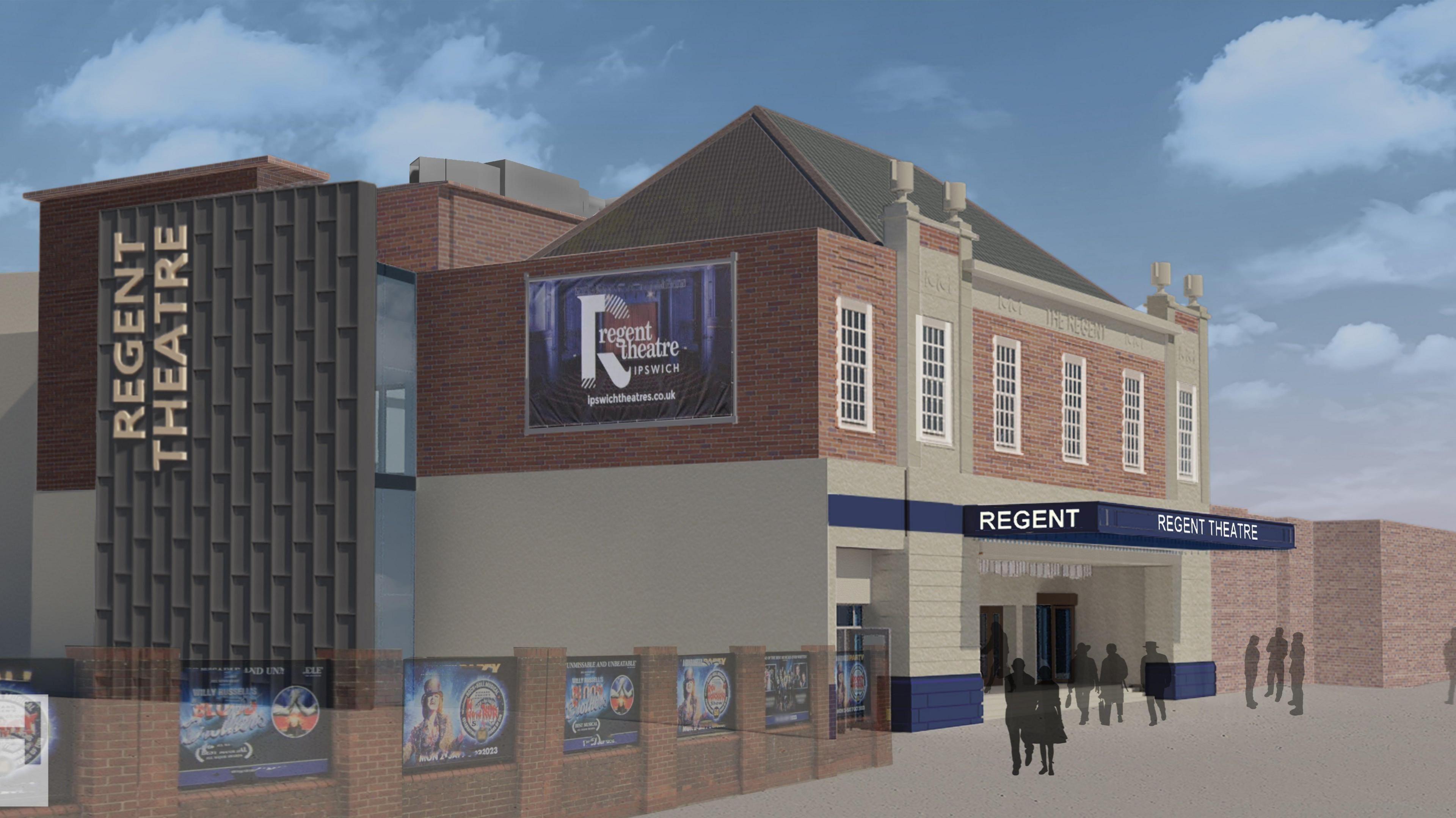An artist's impression of how Ipswich Regent theatre will look from the outside once the renovation works are completed.