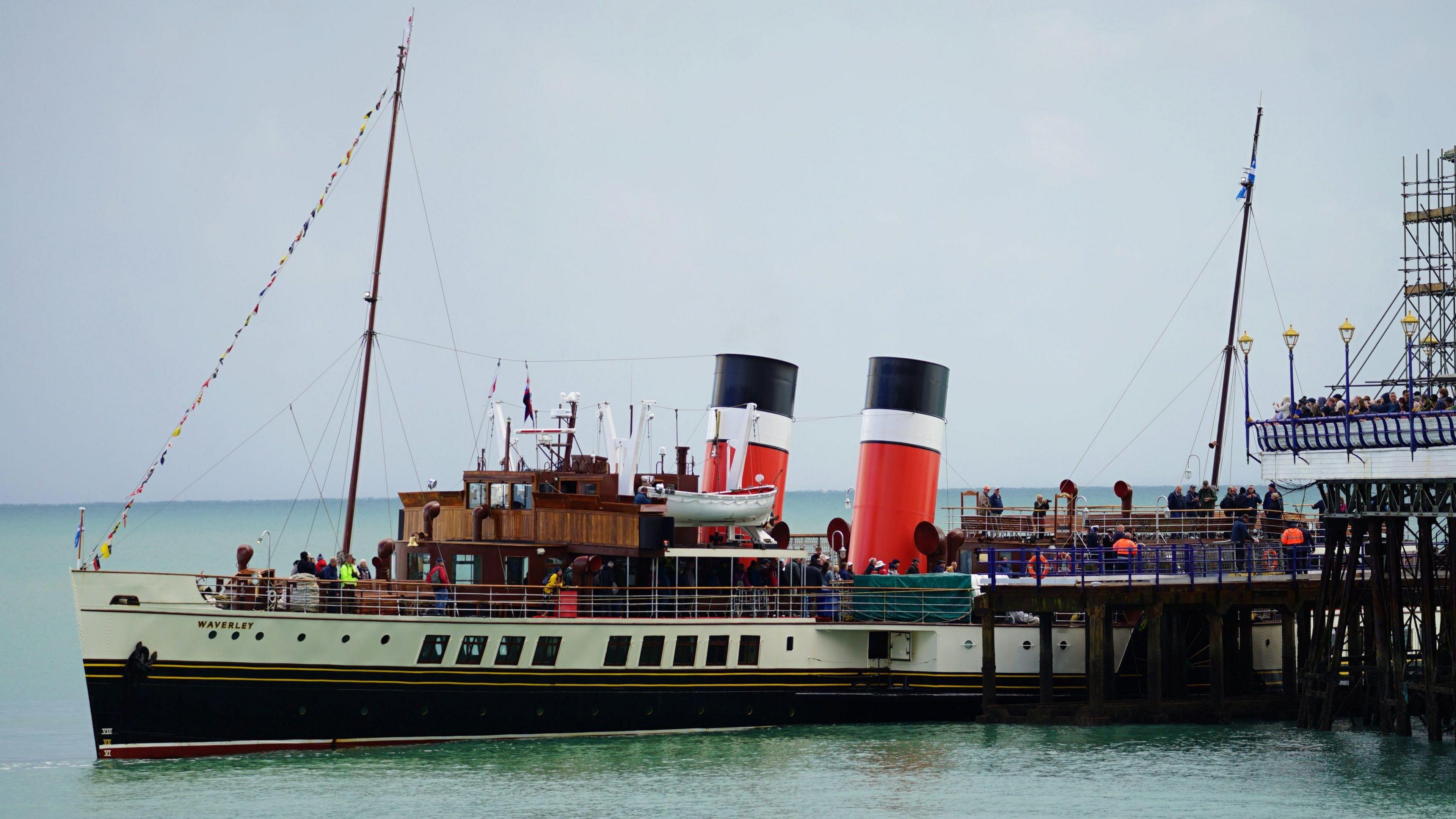 PS Waverley at Eastbourne Pier on Thursday Afternoon