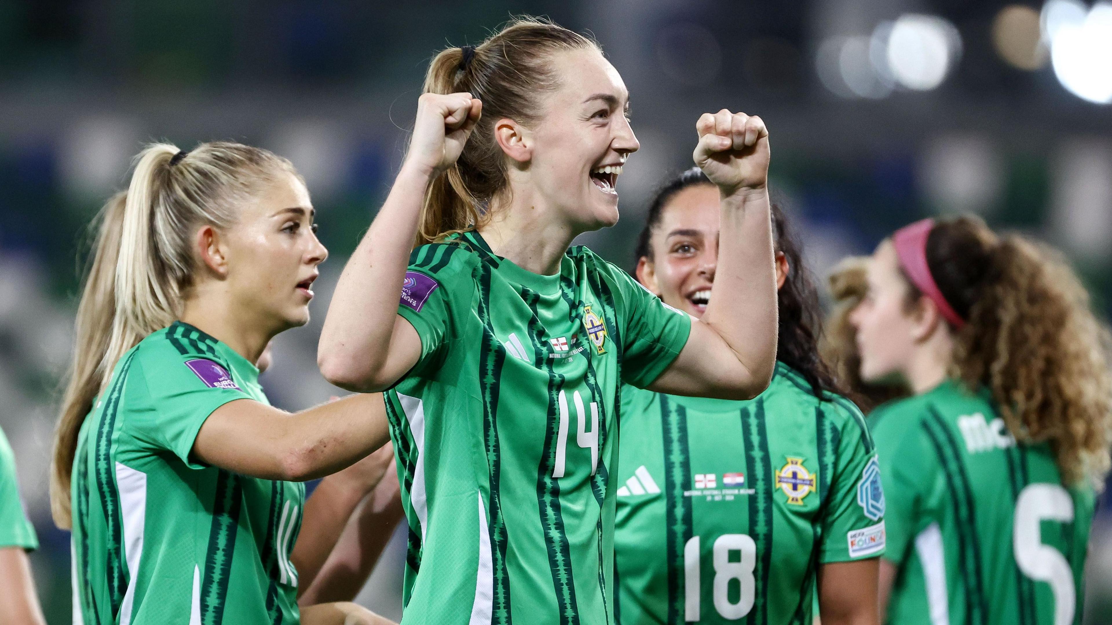 Lauren Wade celebrates her goal