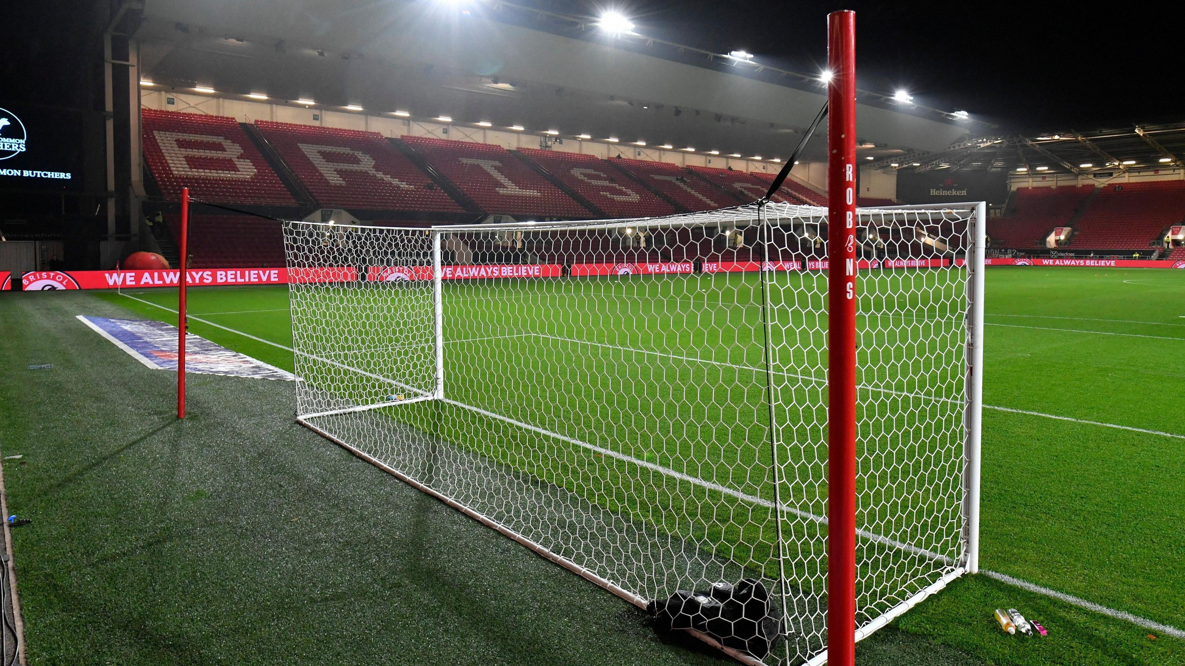 A goalpost at Ashton Gate