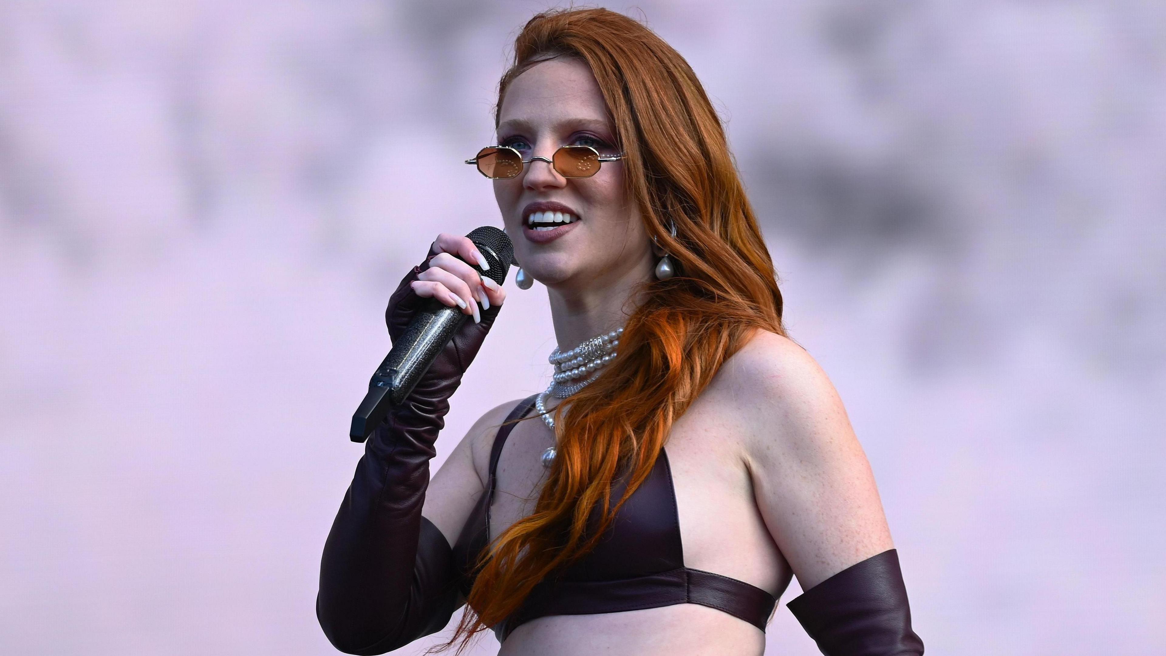 Picture of singer Jess Glynne on stage at BBC Radio 1's Big Weekend in Dundee