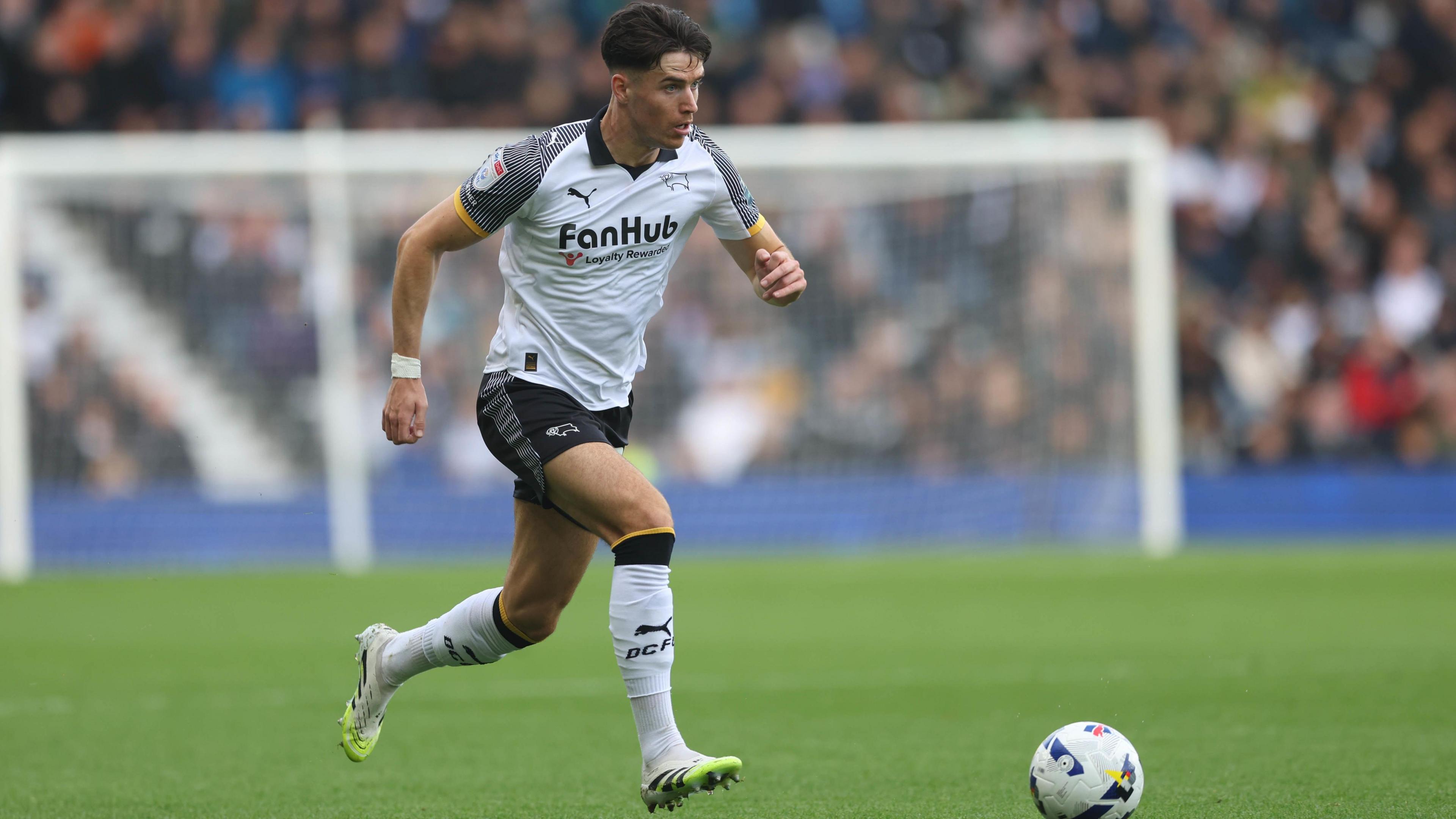 Max Johnston in action for Derby County