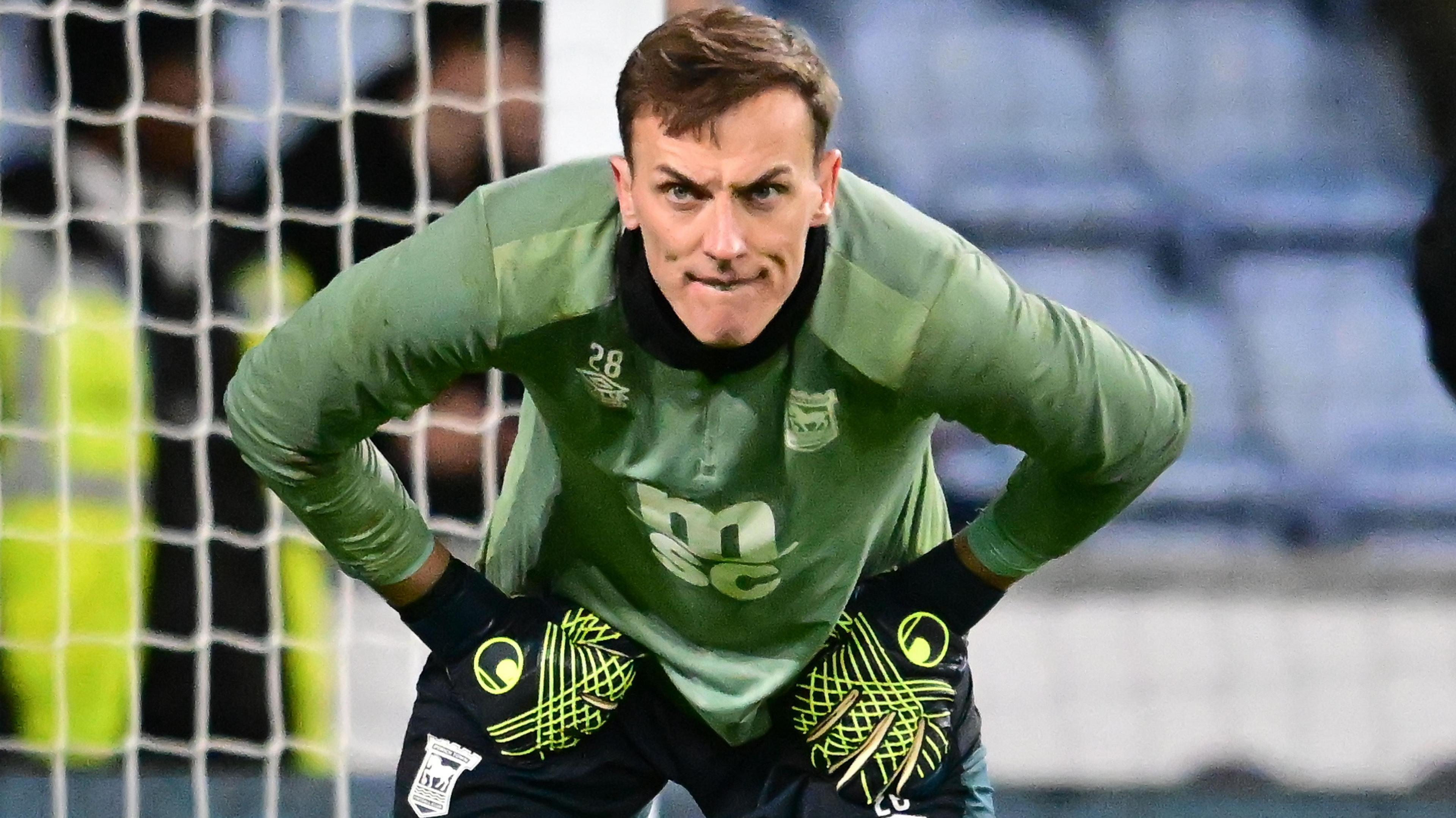 Christian Walton warming up before a game