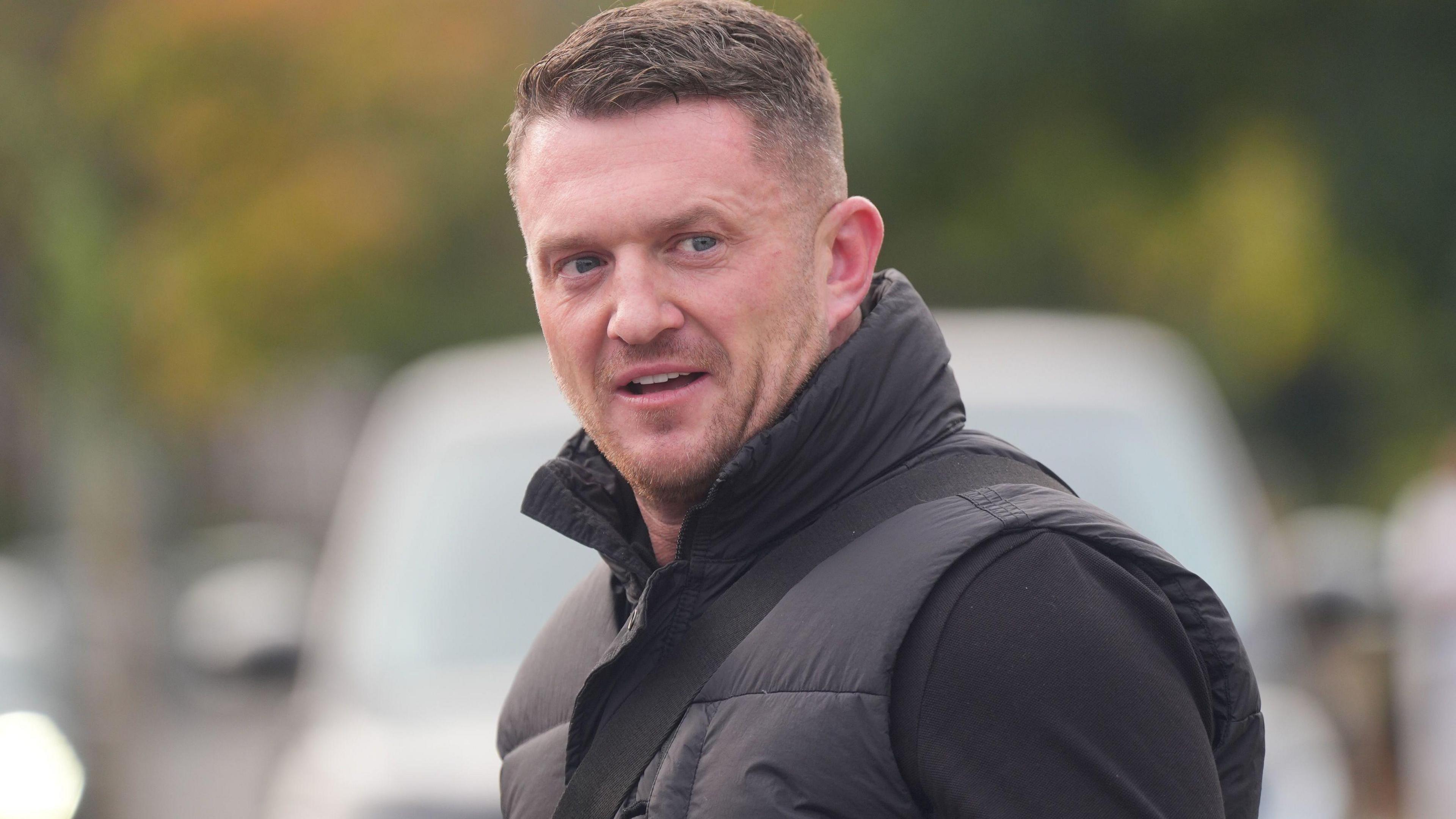 Tommy Robinson pictured on 25 October 