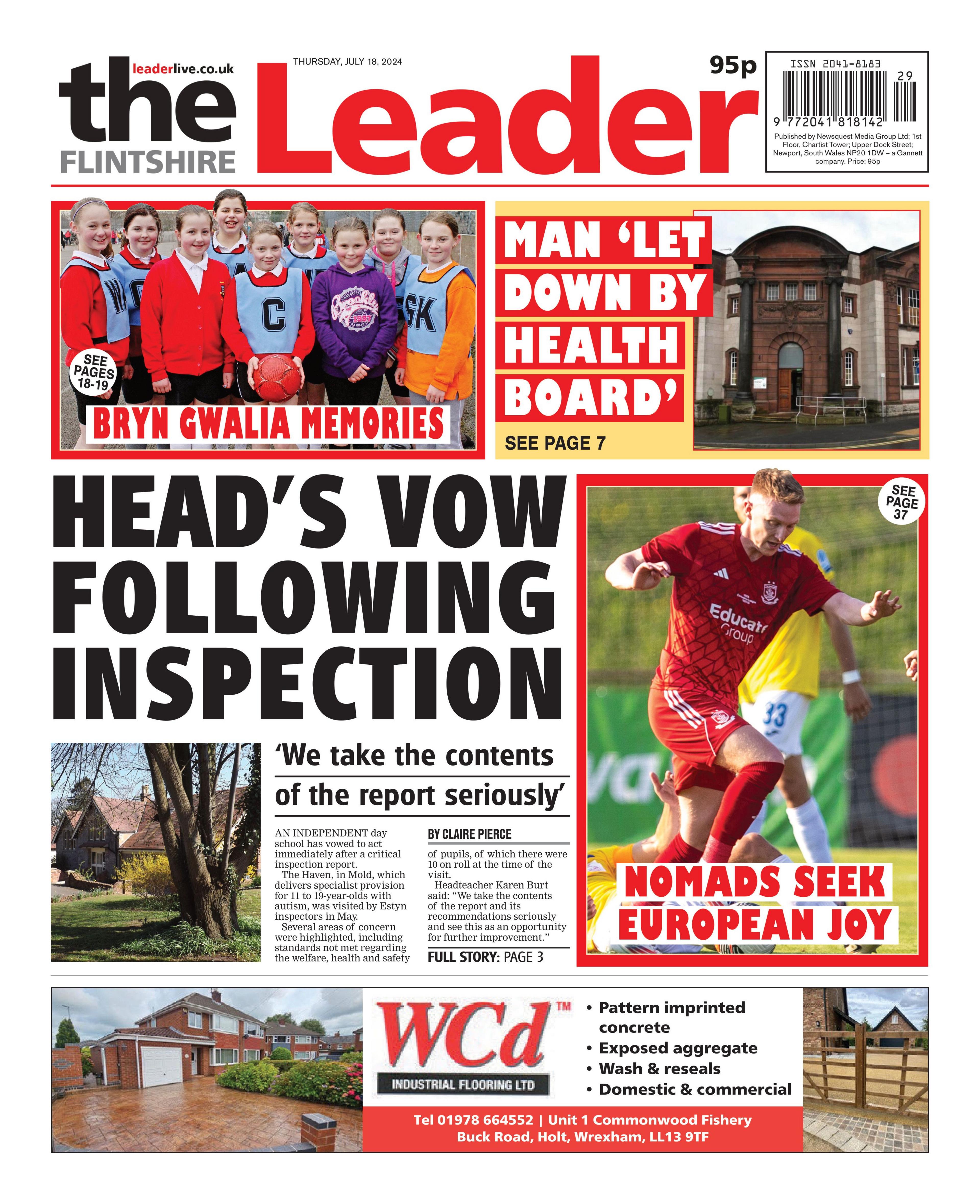 Front page of the Flintshire Leader