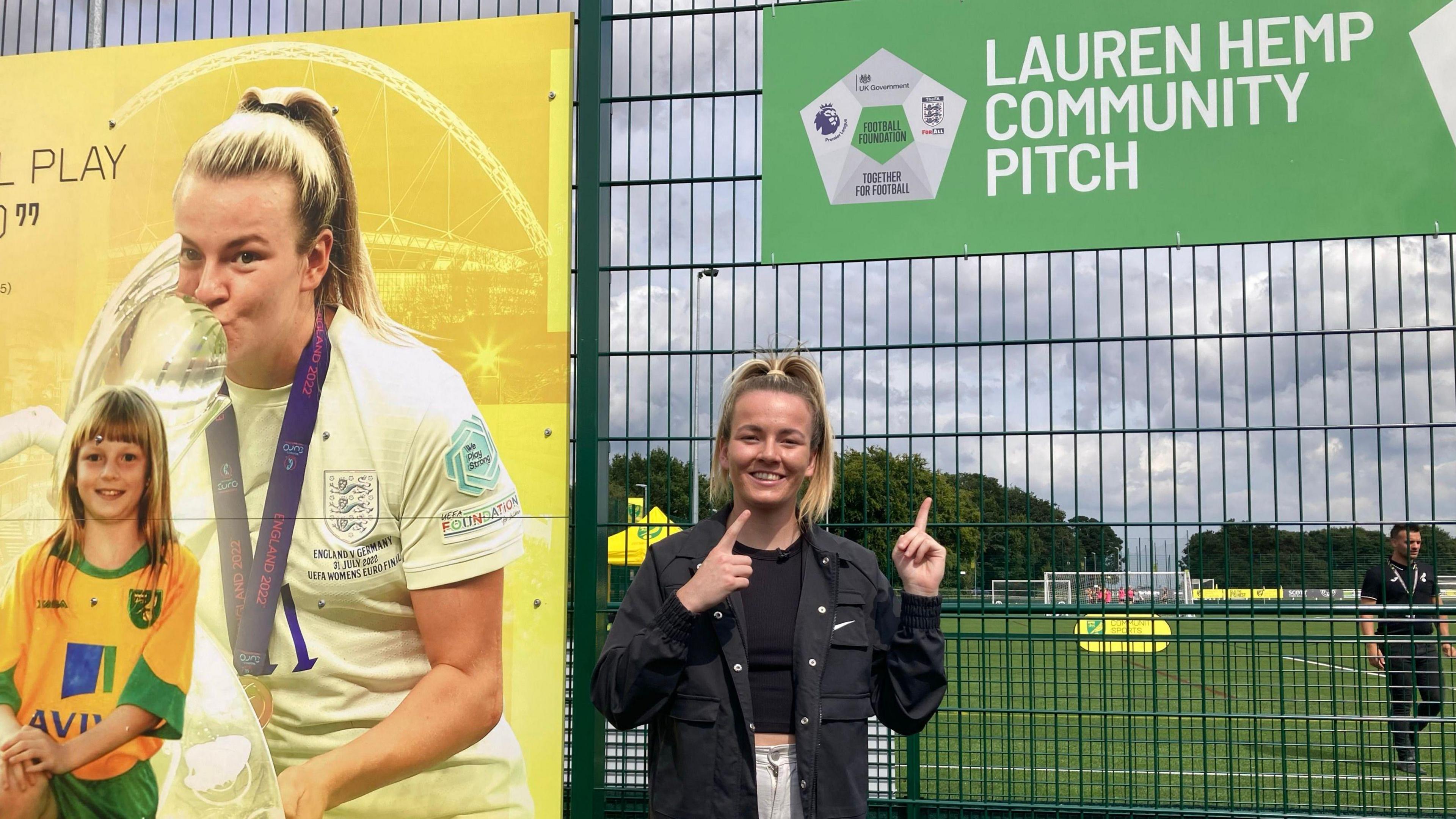 Lauren Hemp opening new football pitch