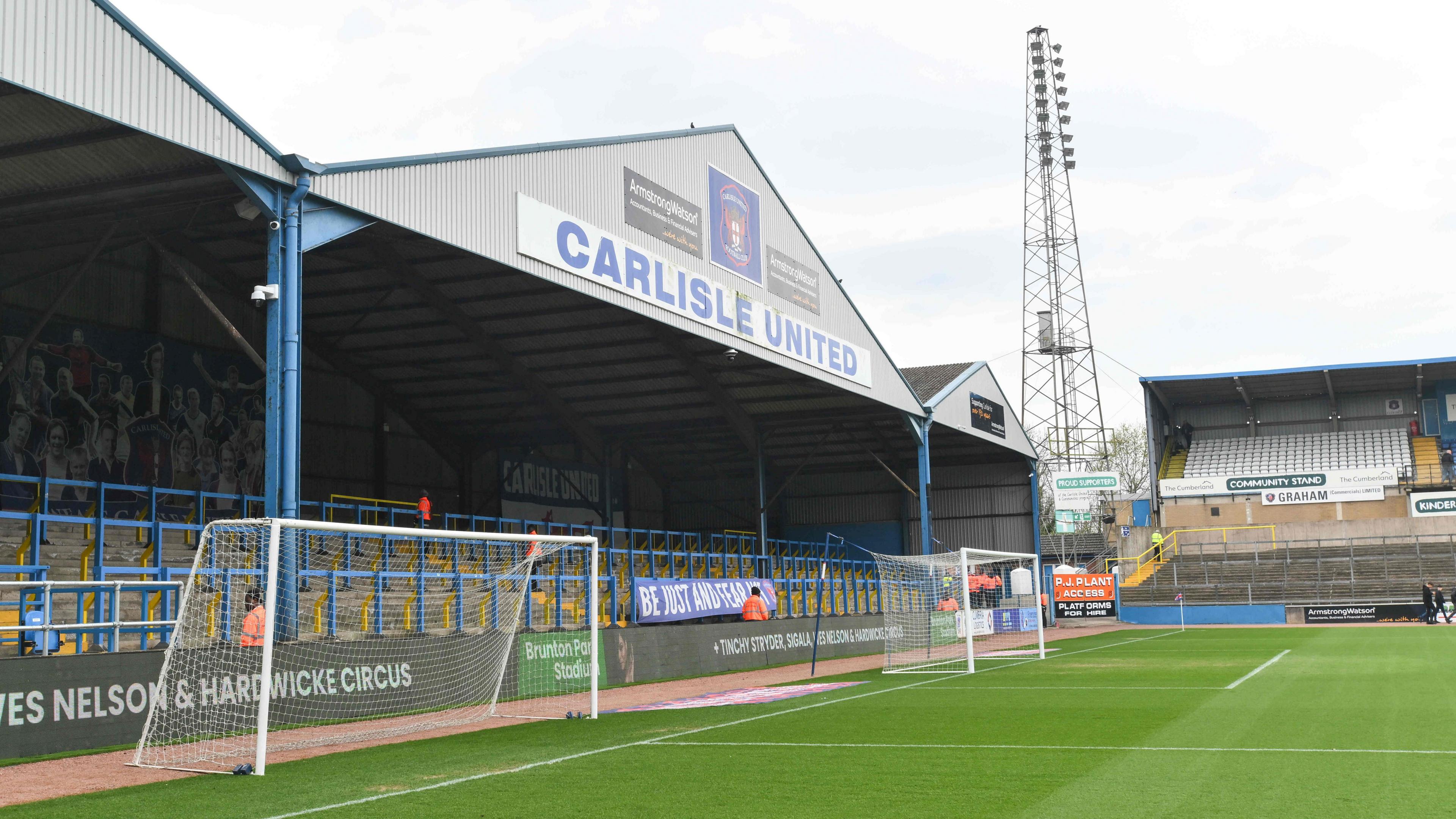 A shot of the Warwick Road end at Carlisle's Brunton Park