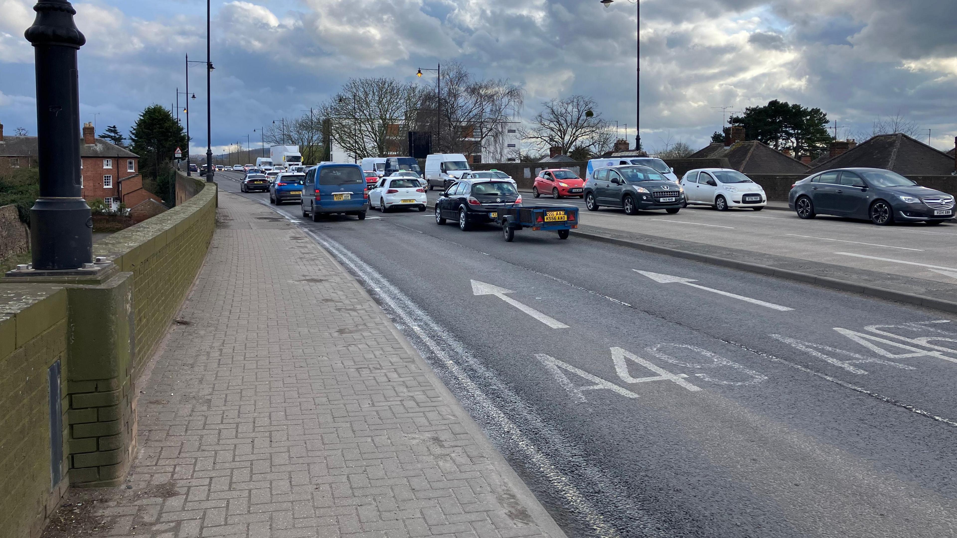 The A49 bridge in Hereford city centre