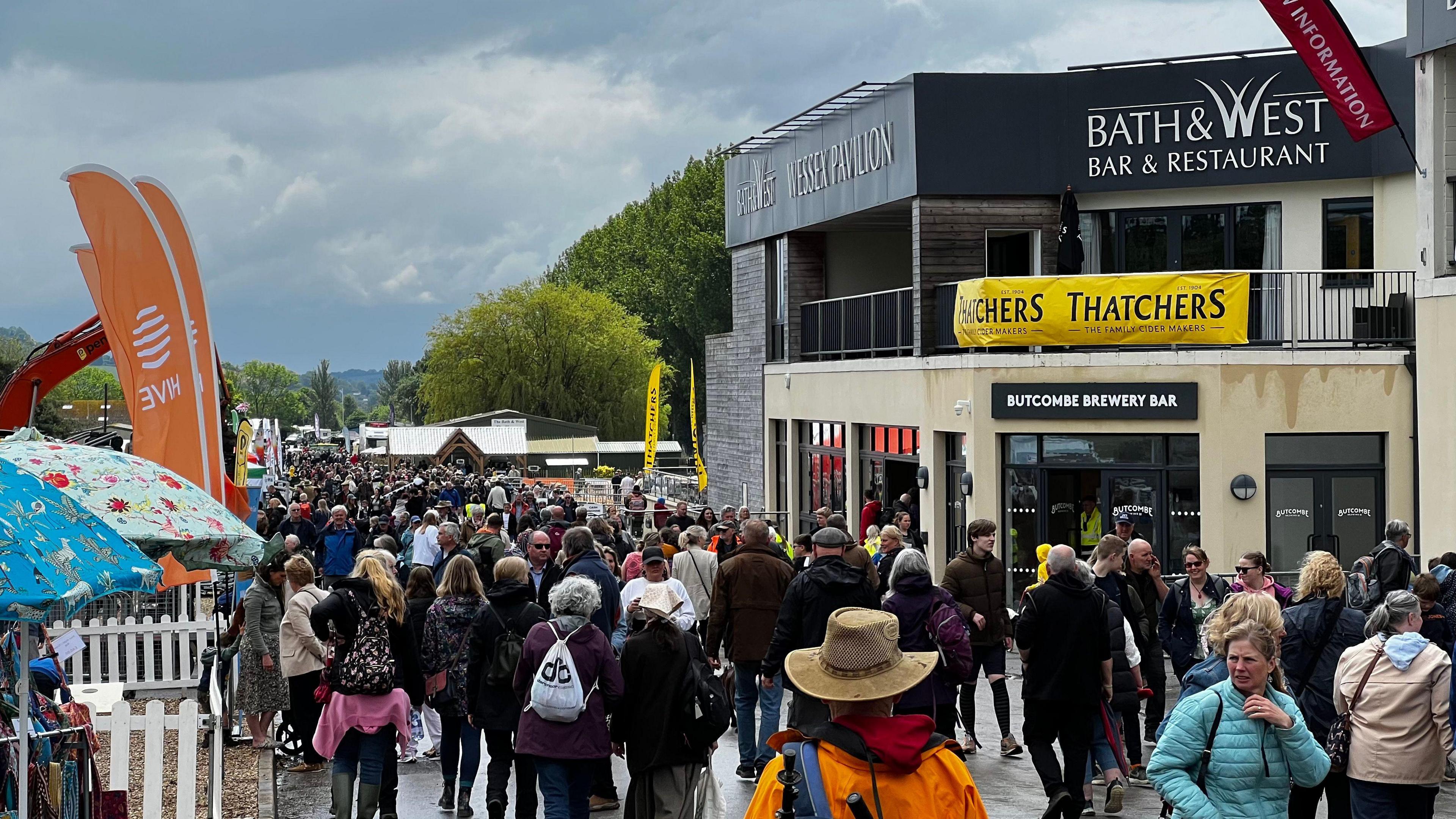 Crowds at the Bath and West showground in Shepton Mallet 