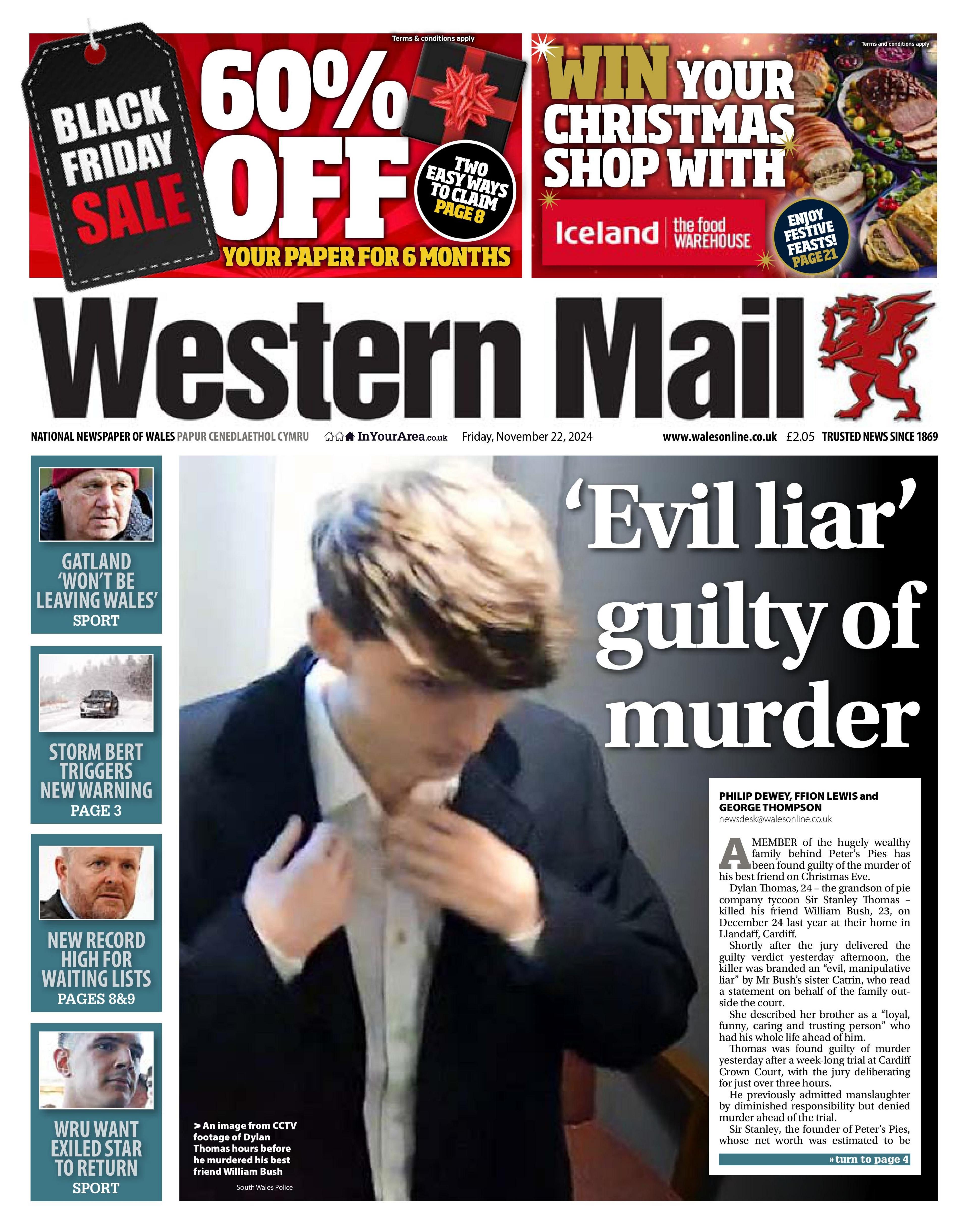 Western Mail front page 