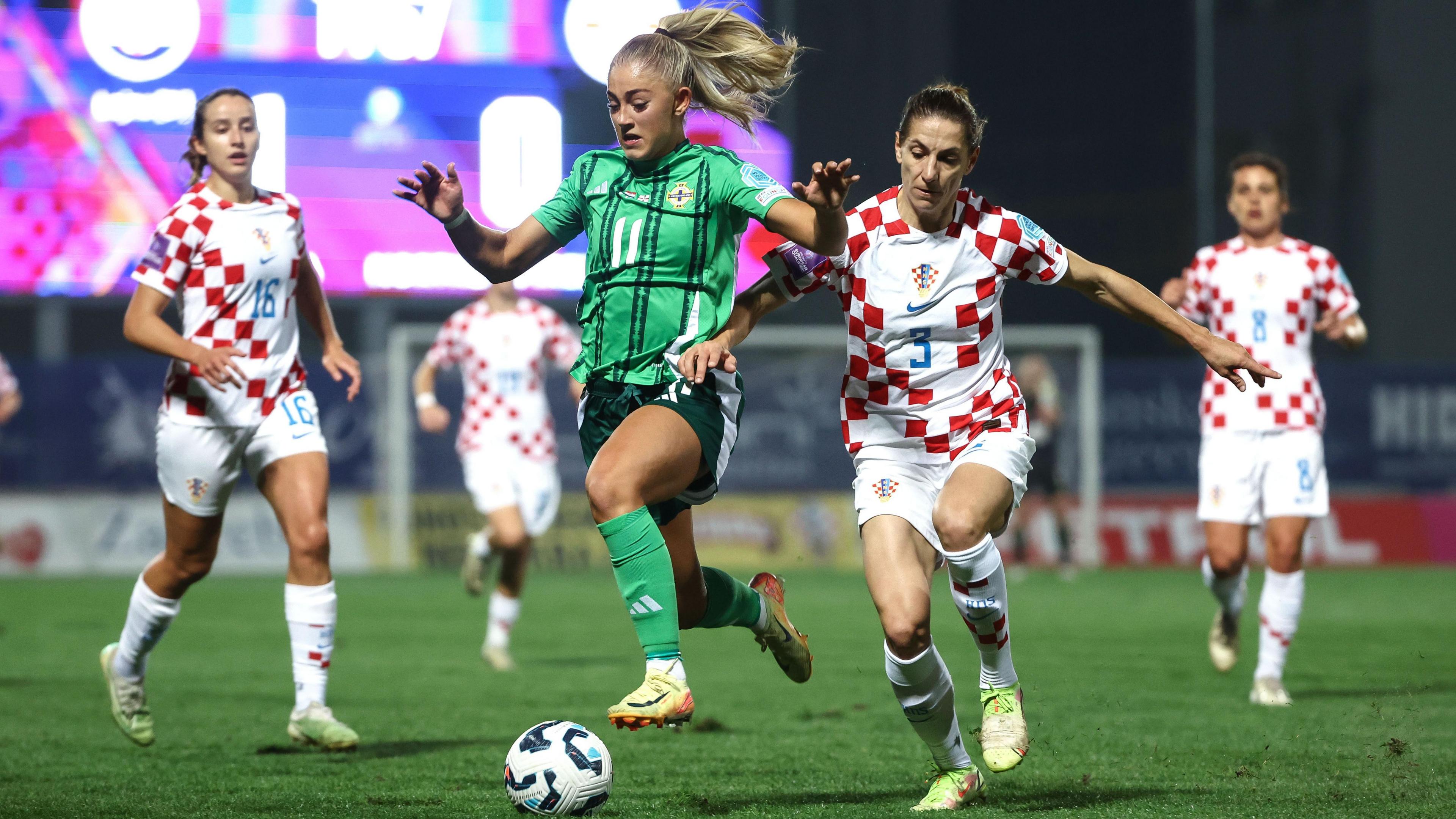 Danielle Maxwell in action for Northern Ireland