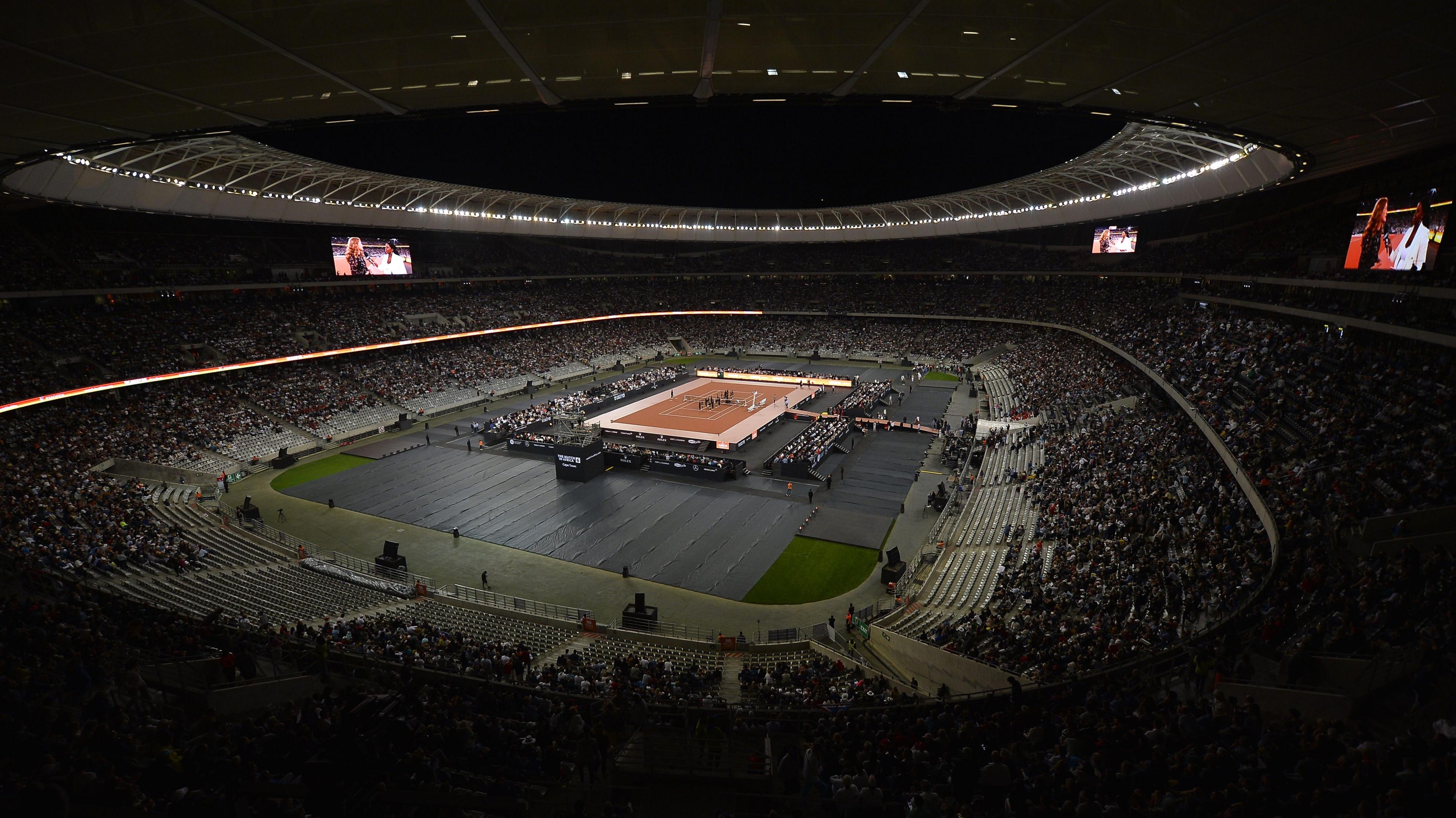 The stadium in Cape Town where Roger Federer and Rafael Nadal played an exhibition match in 2020