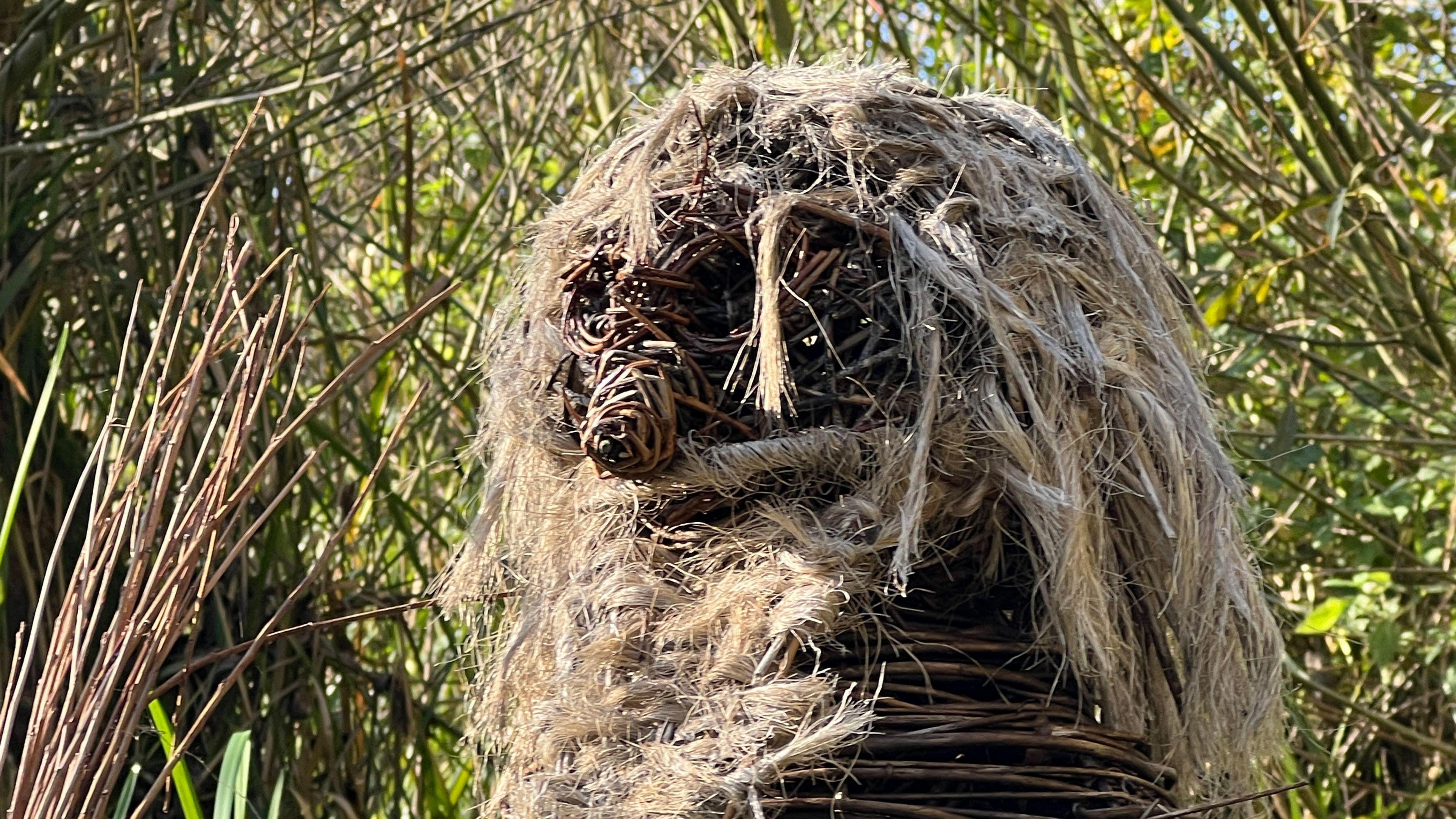 The 'Tiddy Mun' sculpture woven from willow and hemp 