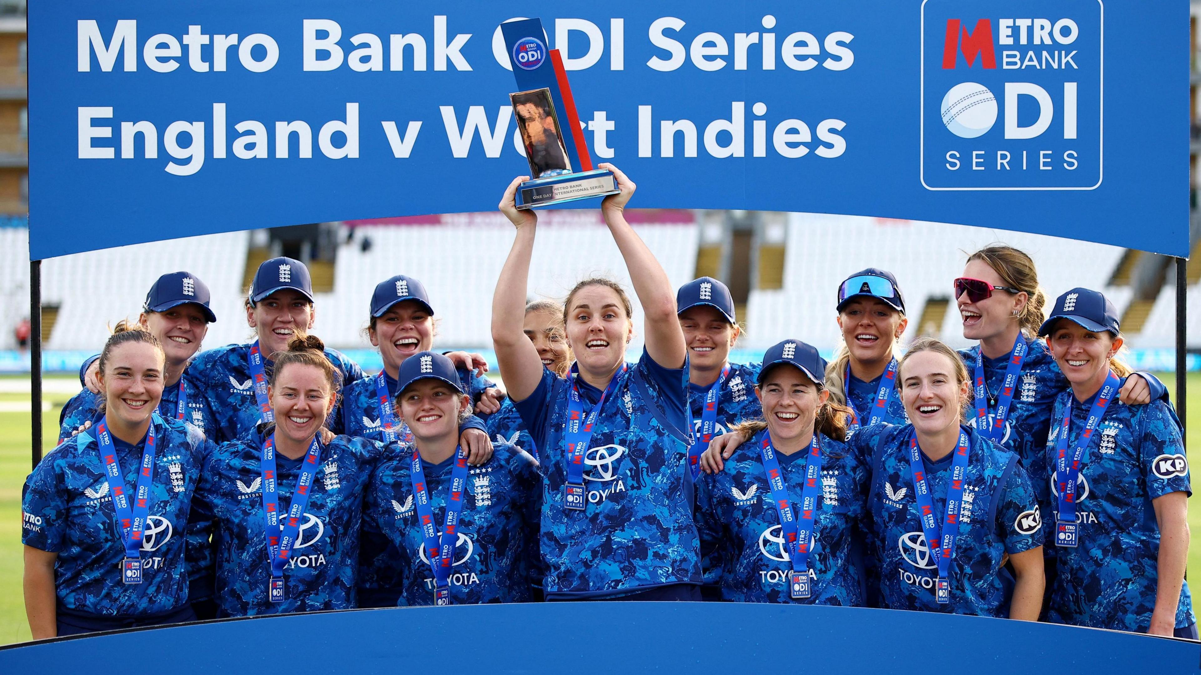 England with the ODI series trophy