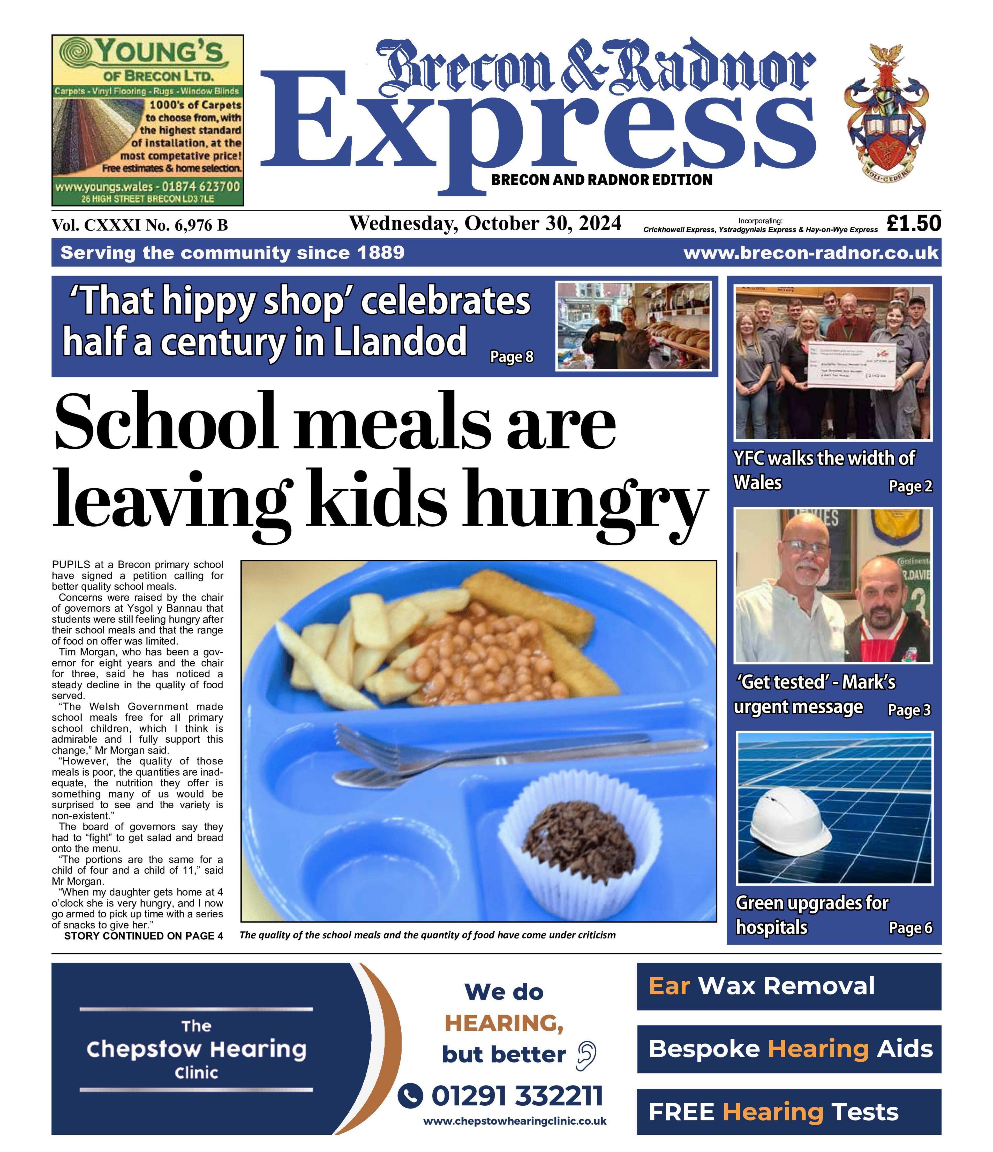 Brecon and Radnor Express front page