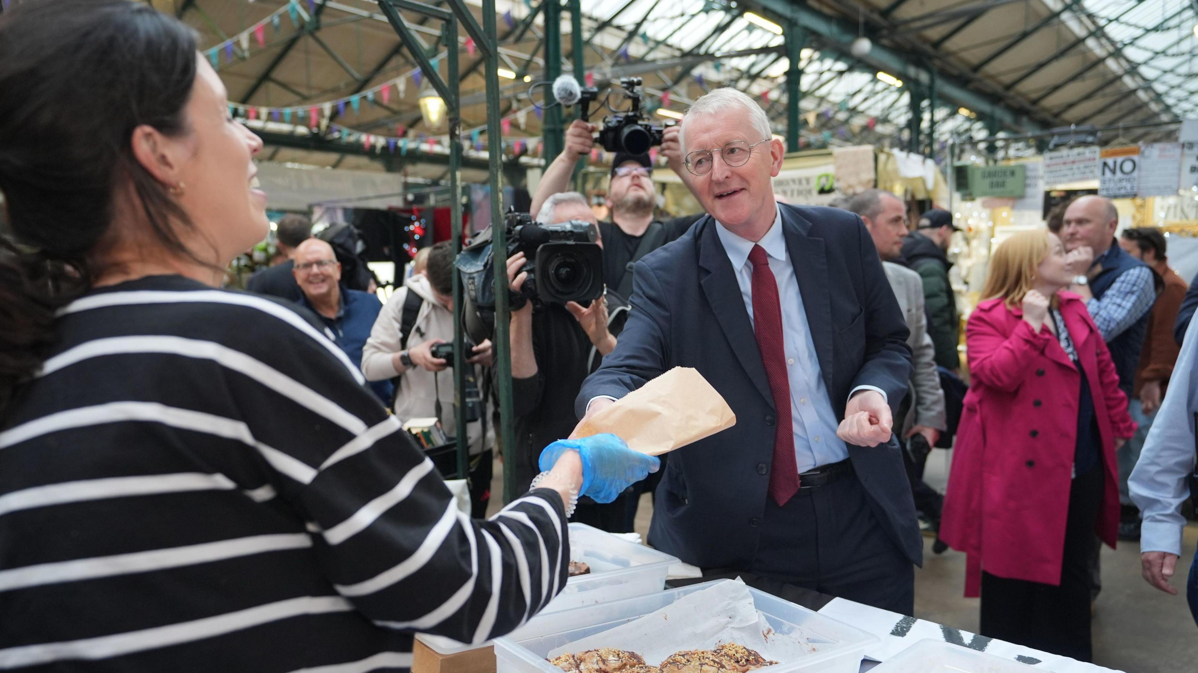 Hilary Benn in St George's Market