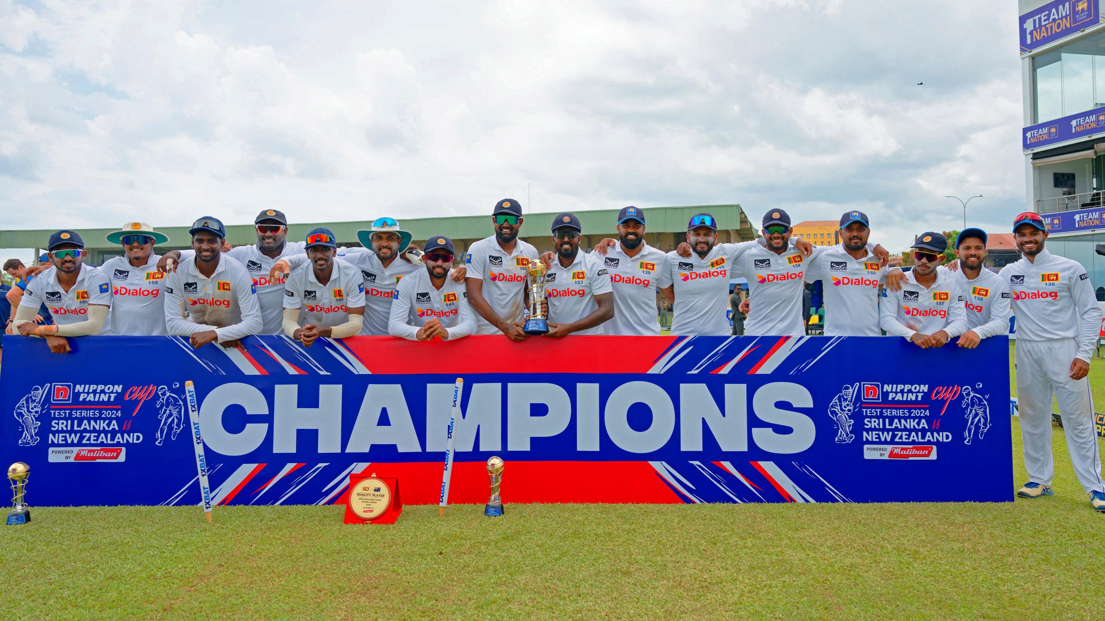 Sri Lanka with the Test series trophy