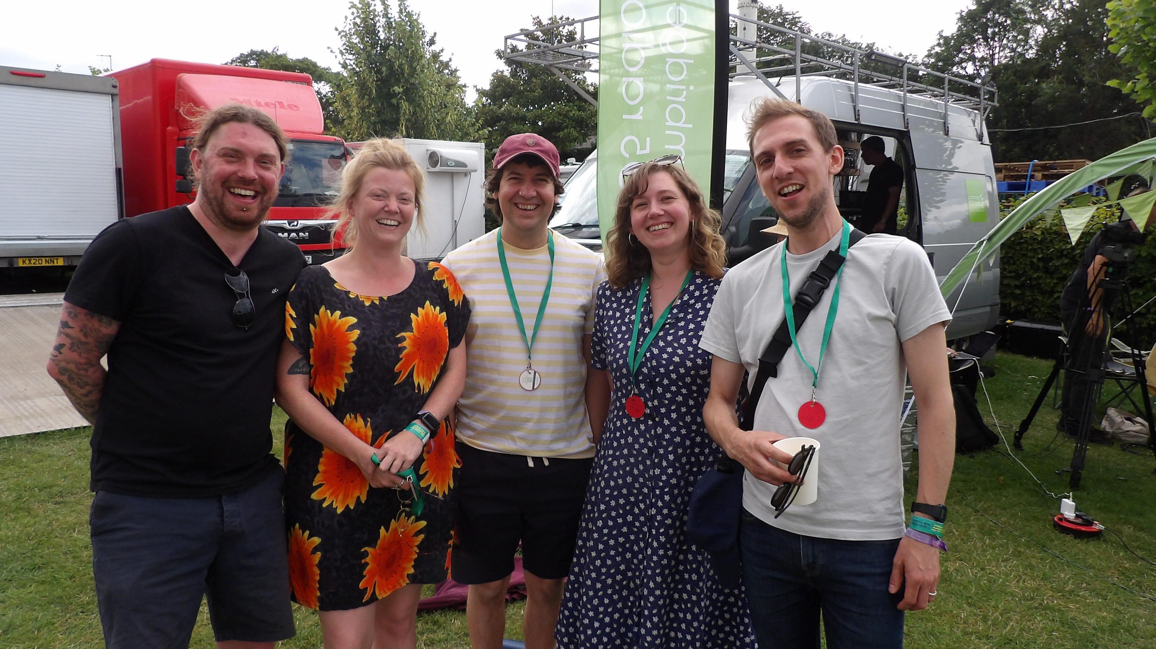 Kitewing backstage at the Cambridge Folk Festival