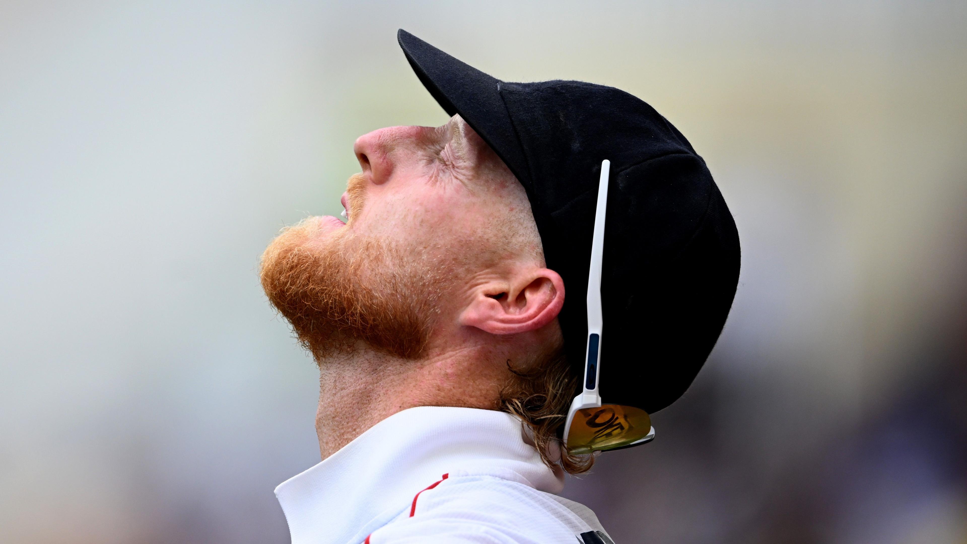 Ben Stokes looks pained during the first Test