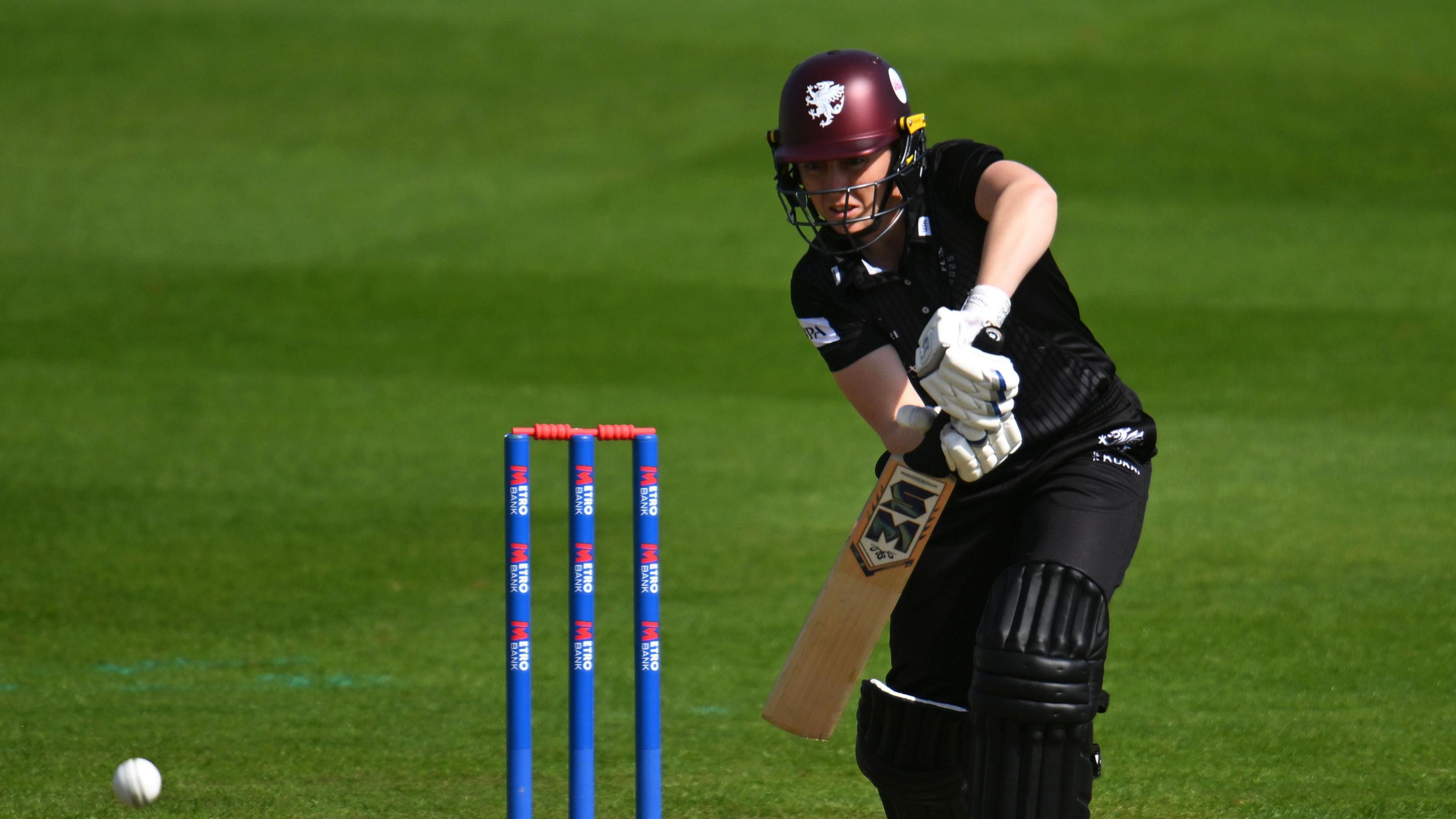 Former England captain Heather Knight batting for Somerset