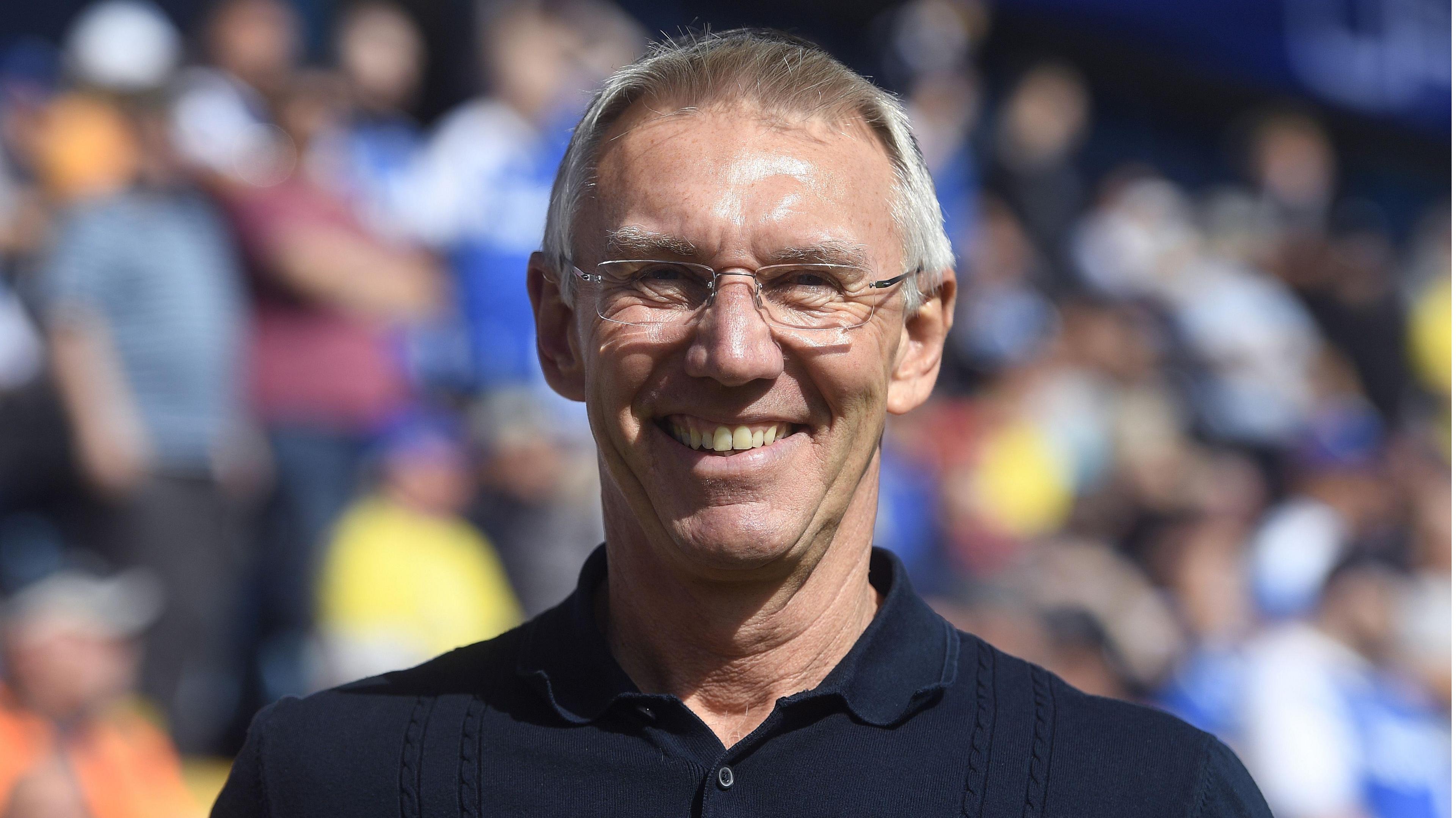 A smiling Tranmere manager Nigel Adkins