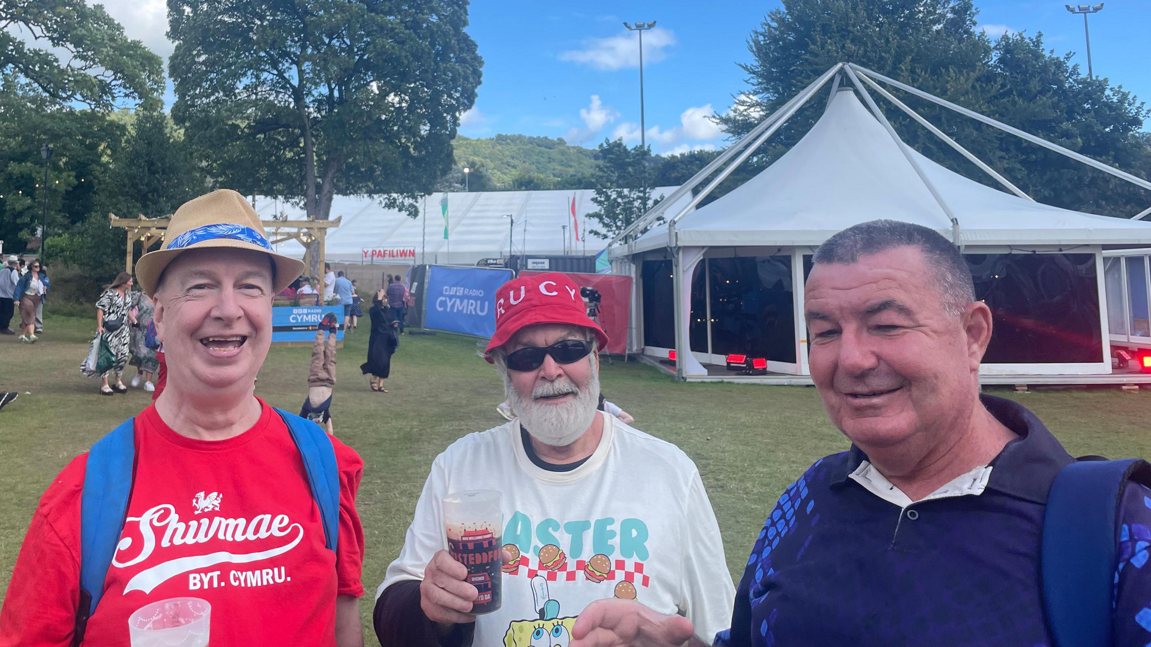 Michael Shepard, 62, George Collins, 66, and Rob Wilcox, 63, from Pontypool