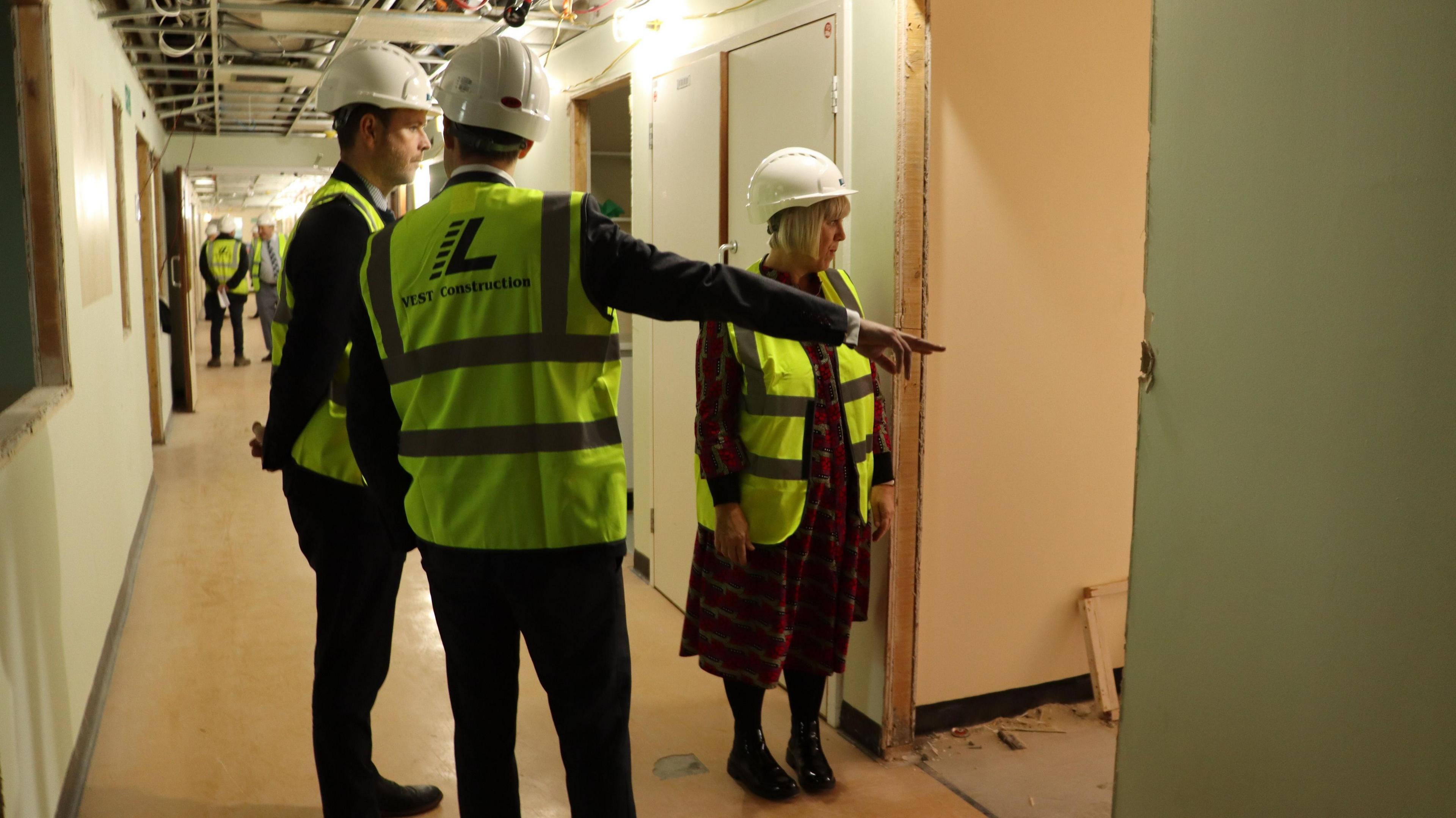 People on site of building works at Hartlepool Health and Social Care Academy