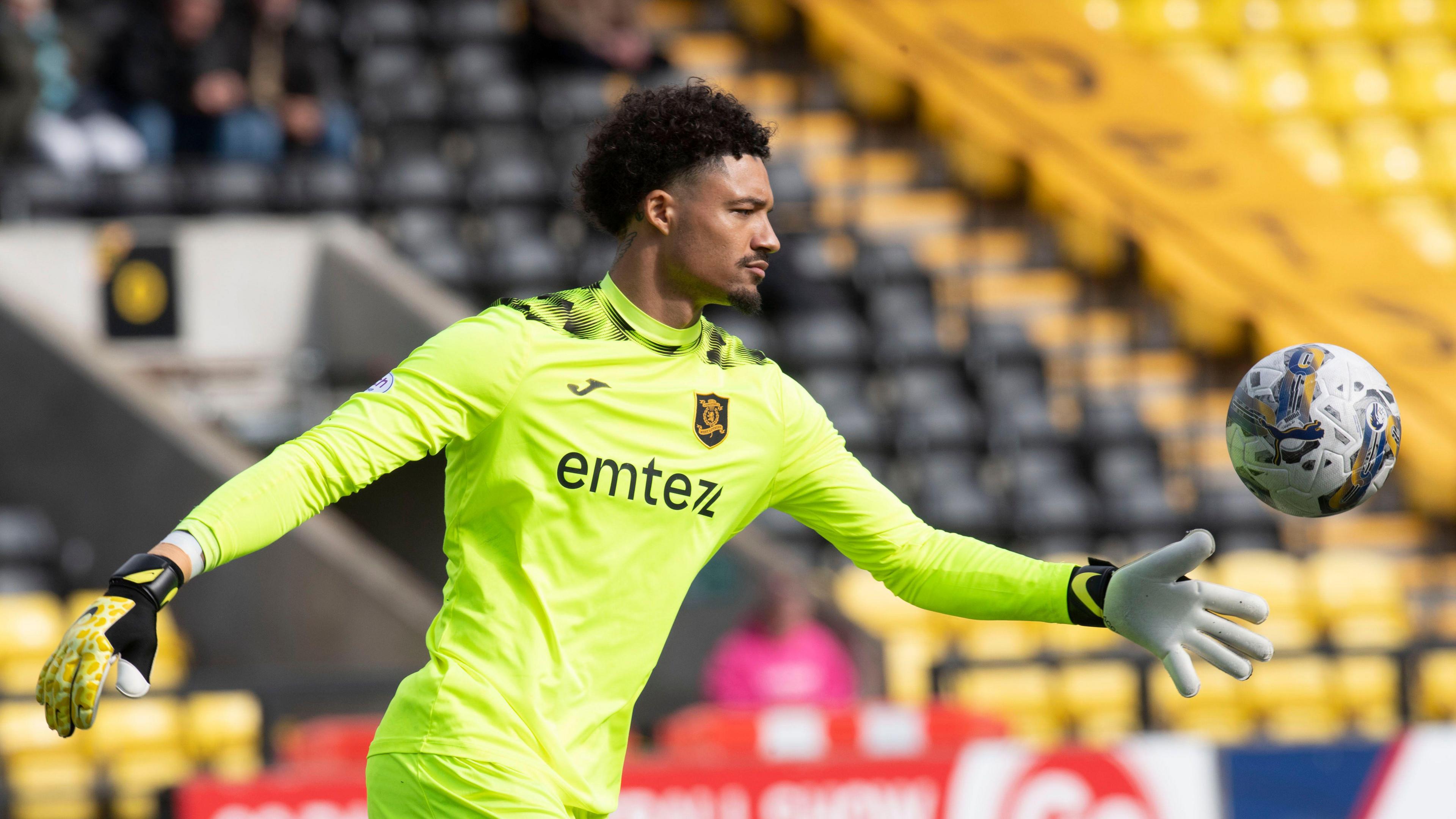 Livingston's Shamal George in action during a cinch Premiership match at Tony Macaroni Arena, on April 27, 2024, in Livingston, Scotland. (Photo by Rob Casey / SNS Group)