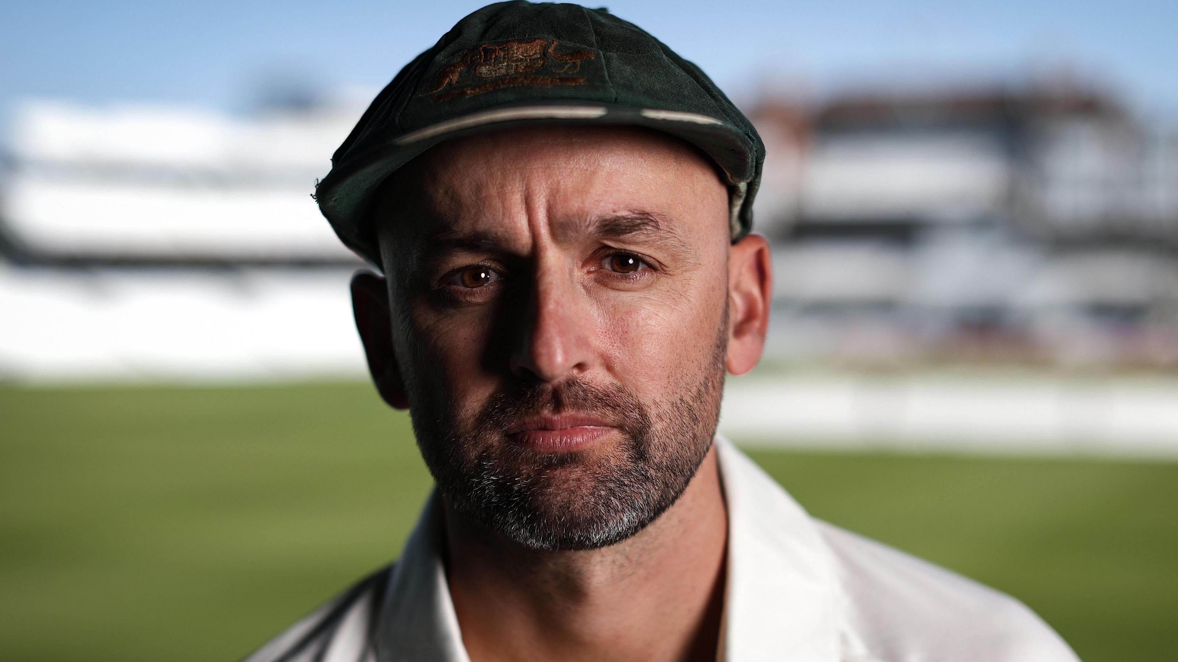 Nathan Lyon in his Australia 'baggy green' cap