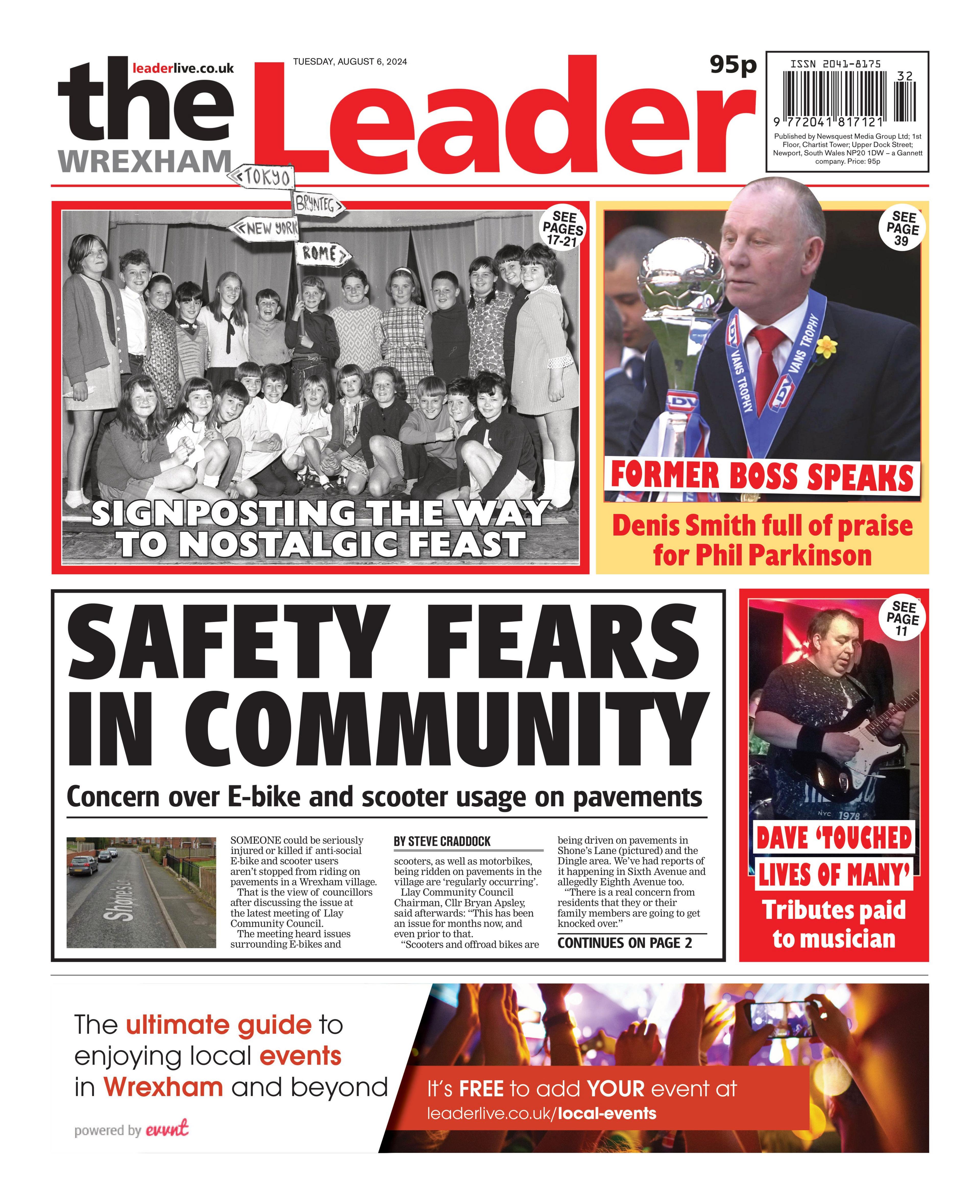 Front page of Wrexham Leader