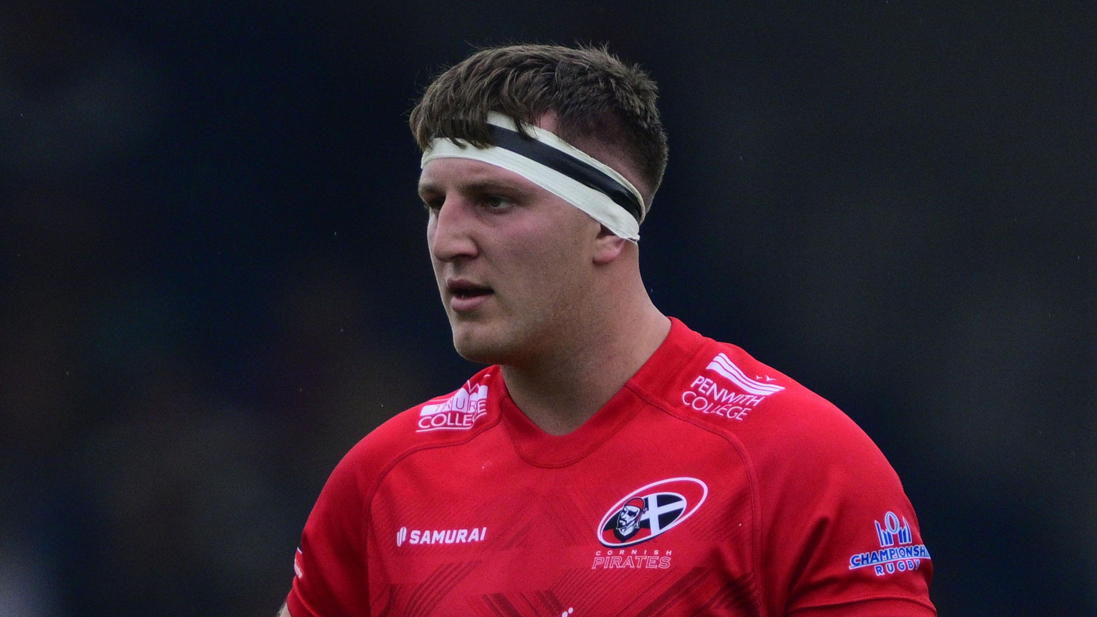 Steele Barker on the pitch during a Cornish Pirates game