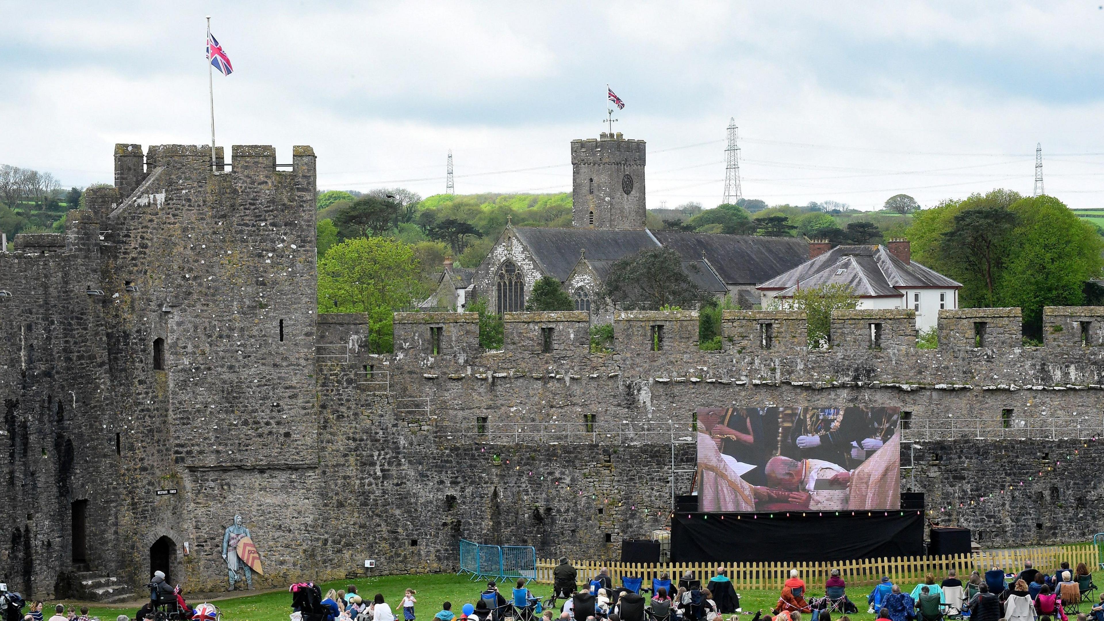 A view of Pembroke Castle, Pembrokeshire.