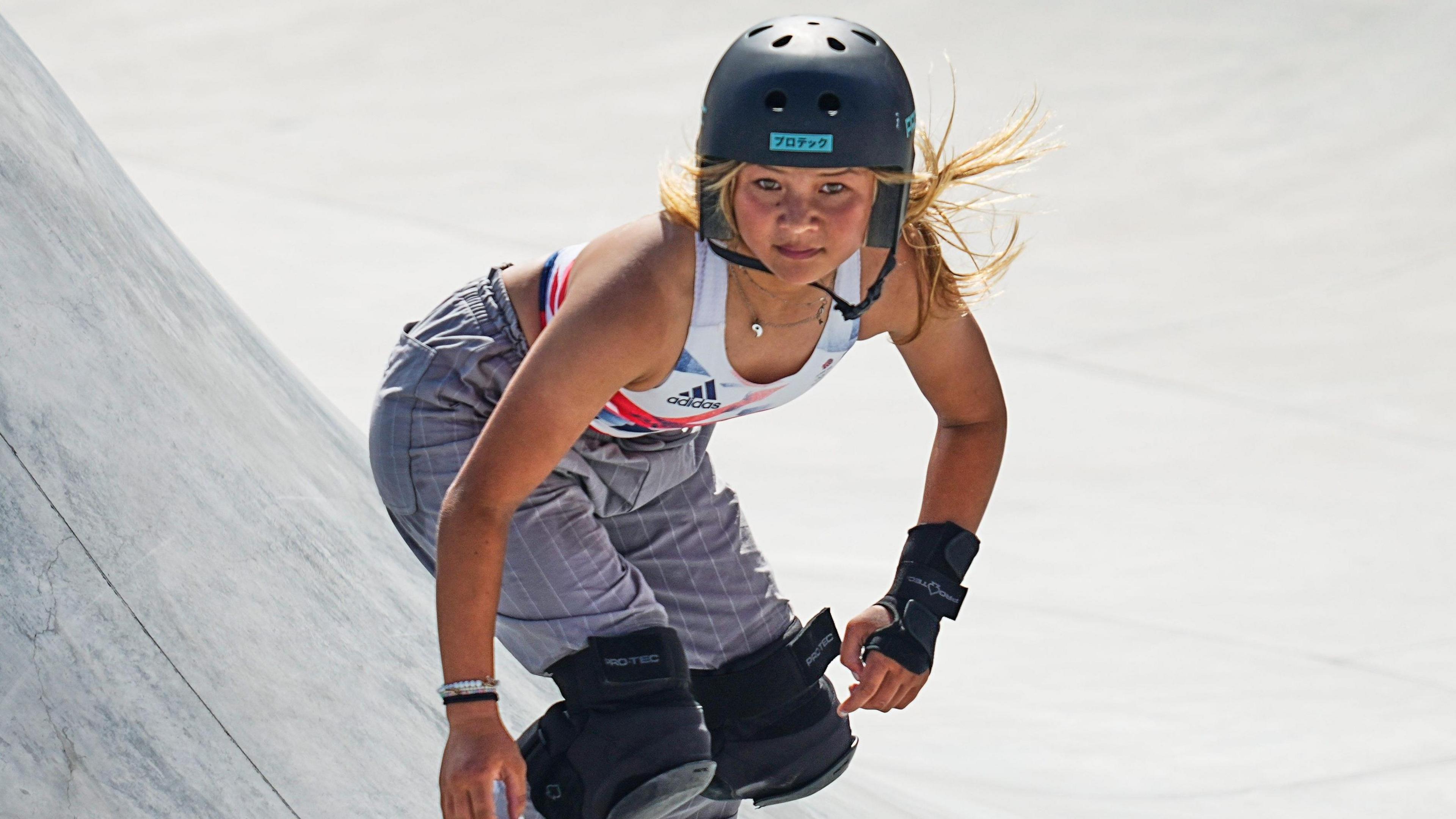 Sky Brown skateboarding for Great Britain