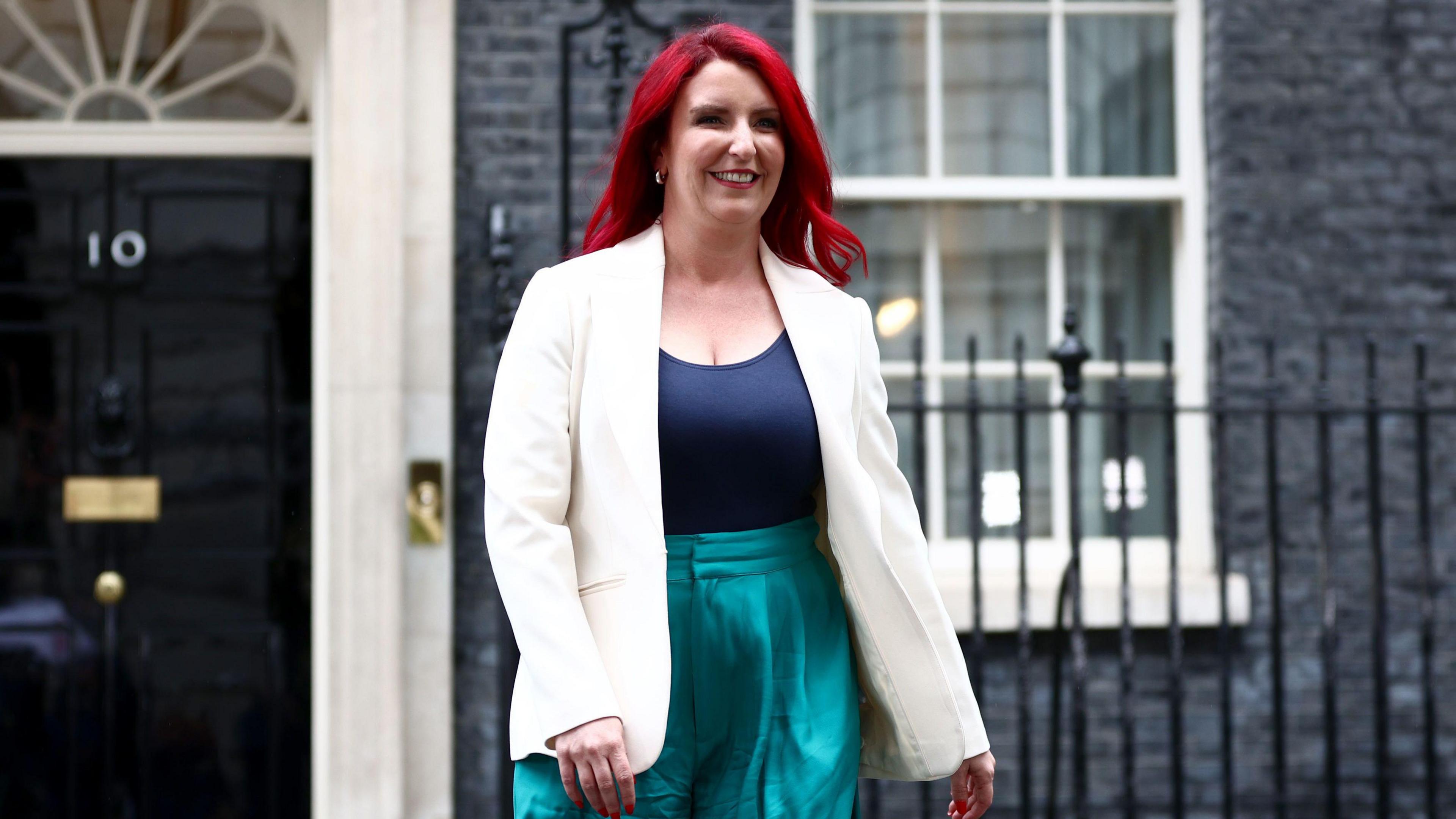 Louise Haigh walking away from 10 Downing Street